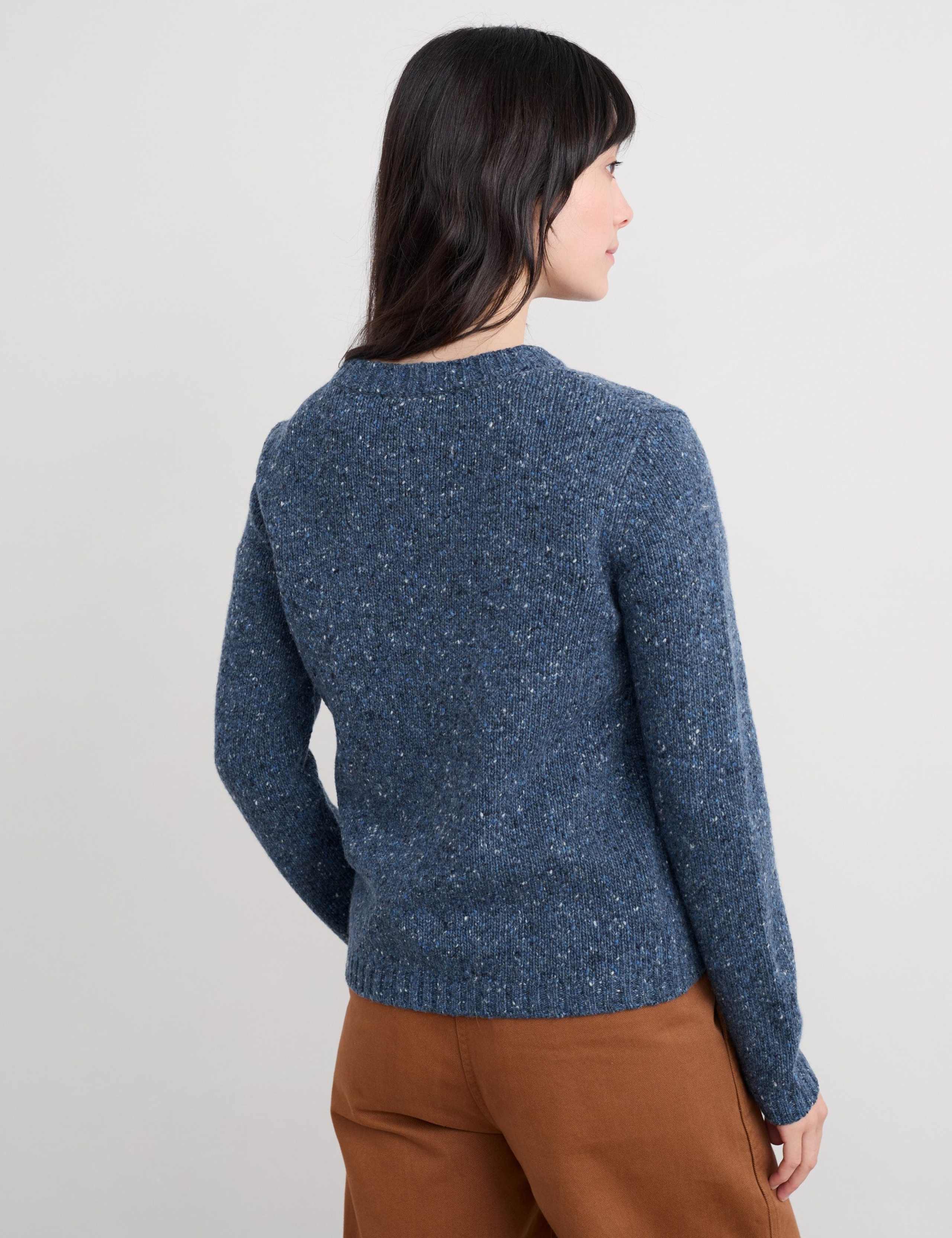 Merino Wool Rich Textured Crew Neck Jumper 3 of 5