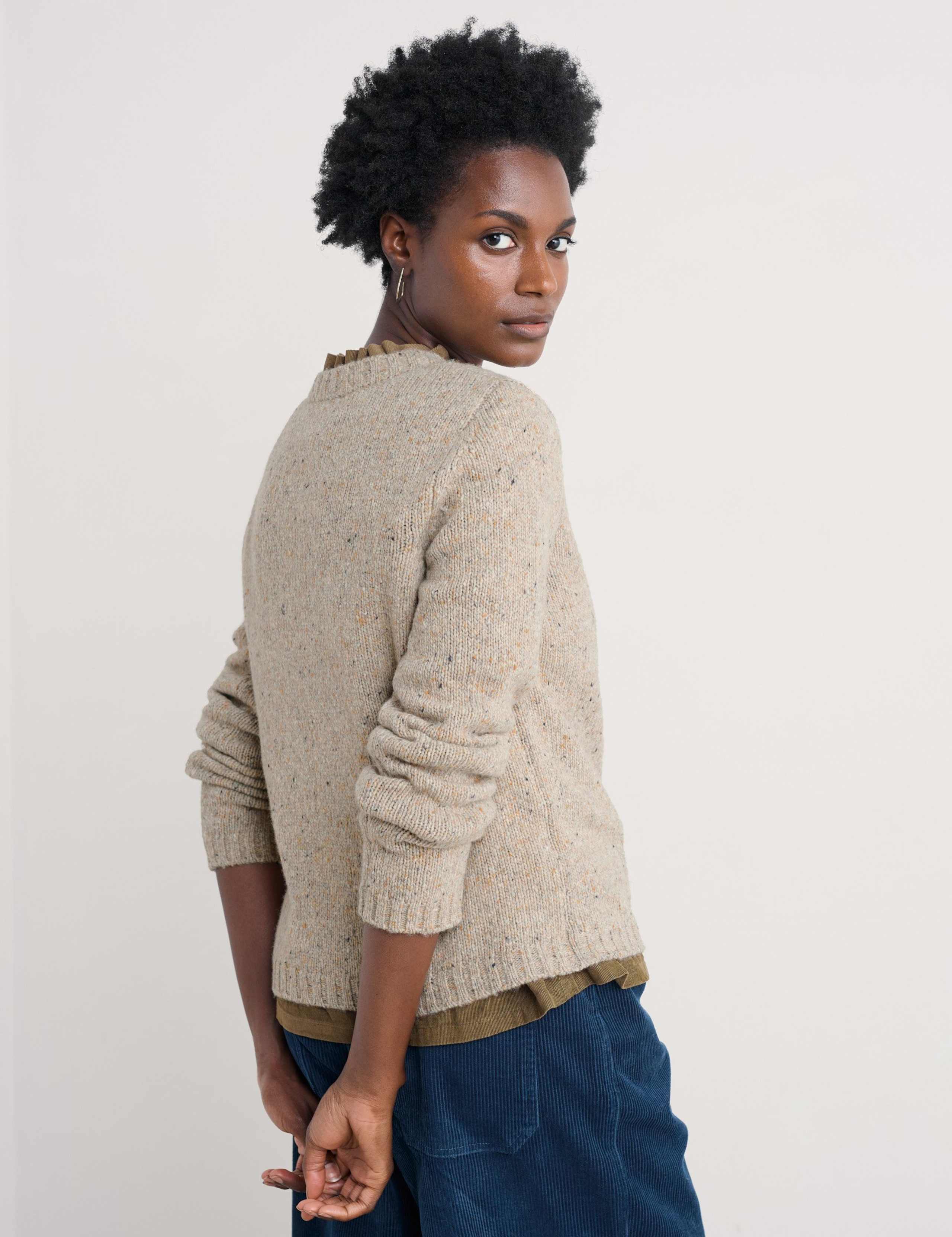 Merino Wool Rich Textured Crew Neck Jumper 3 of 5