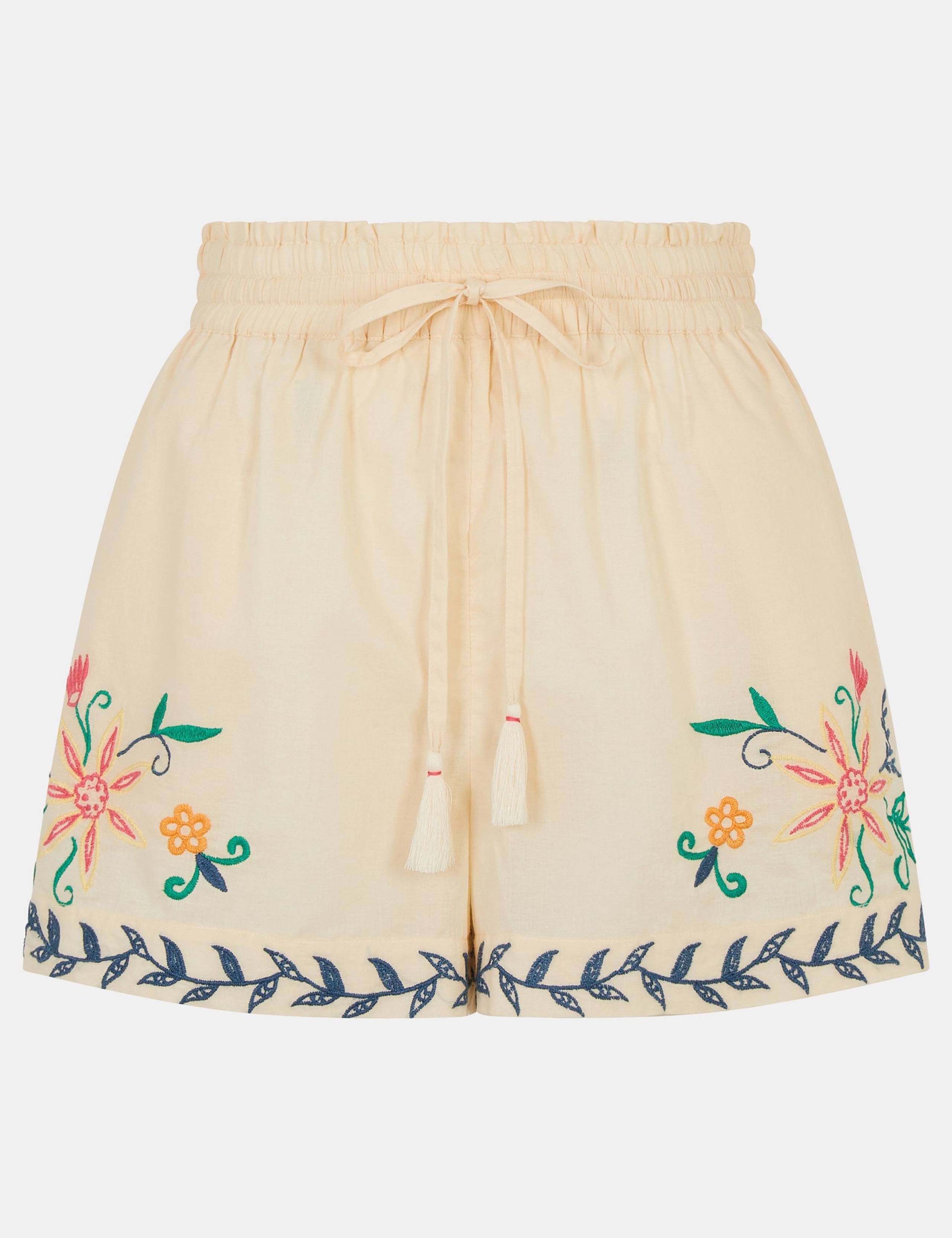 Pure Cotton Embroidered Drawstring Shorts 2 of 5