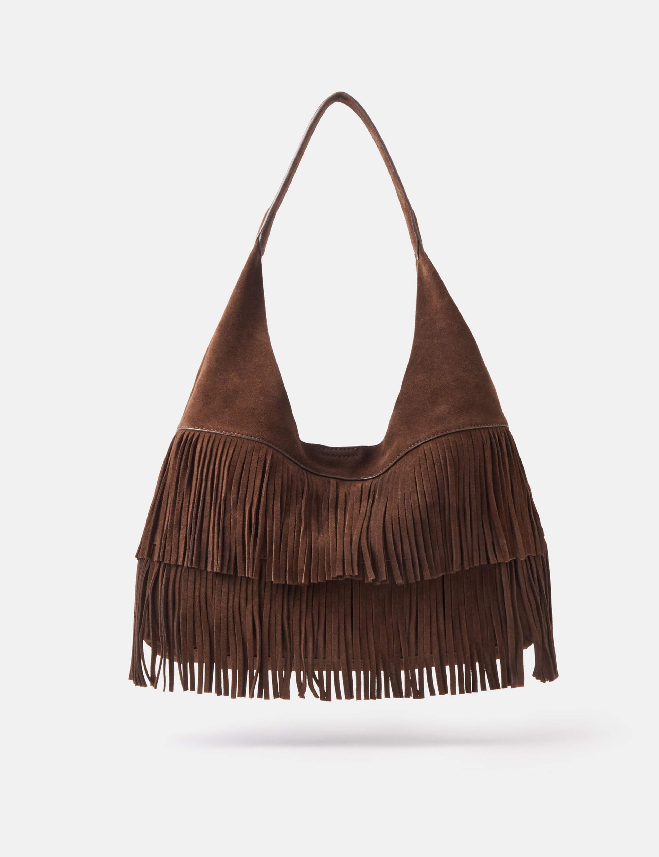 Suede Fringed Shoulder Bag 2 of 5