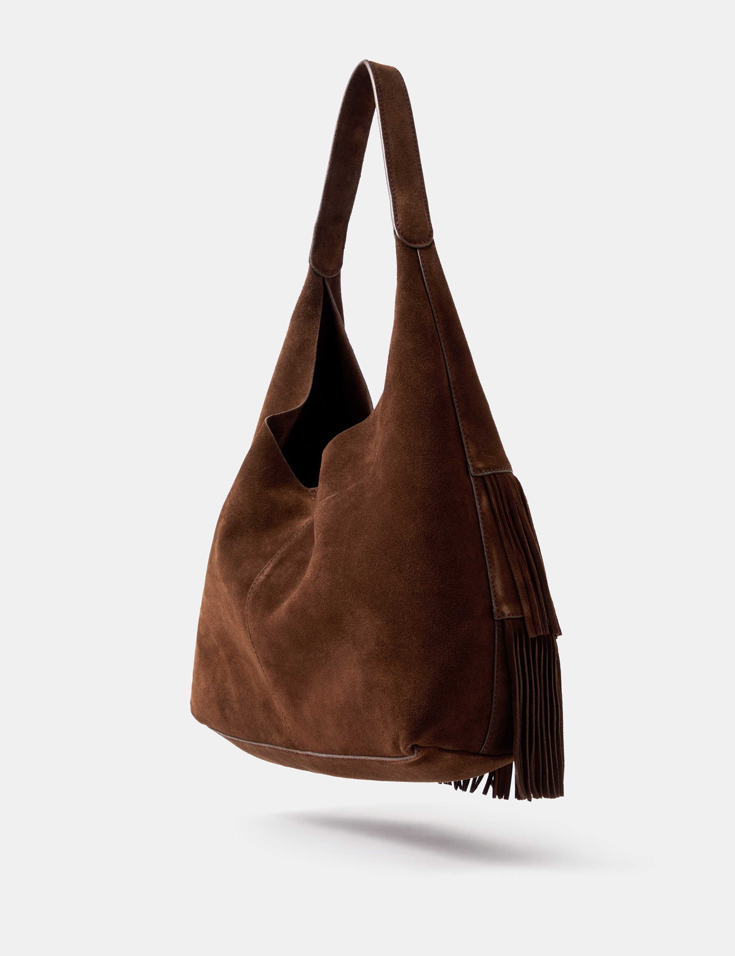 Suede Fringed Shoulder Bag 3 of 5