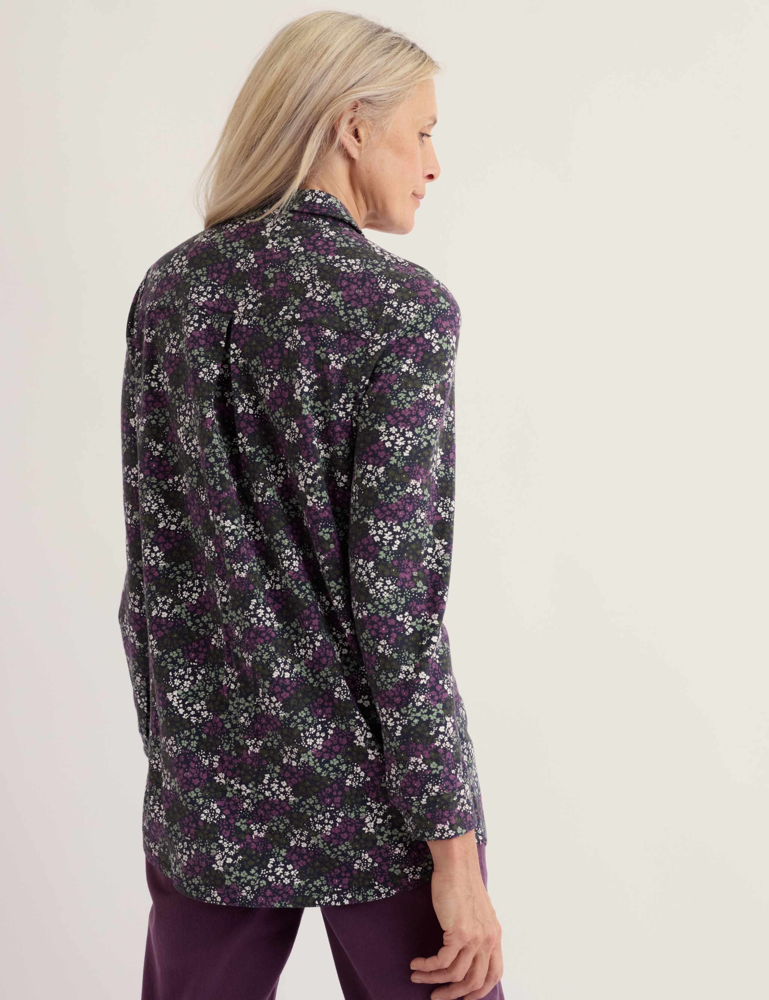 Floral Collared Long Sleeve Relaxed Fit Tunic 5 of 5