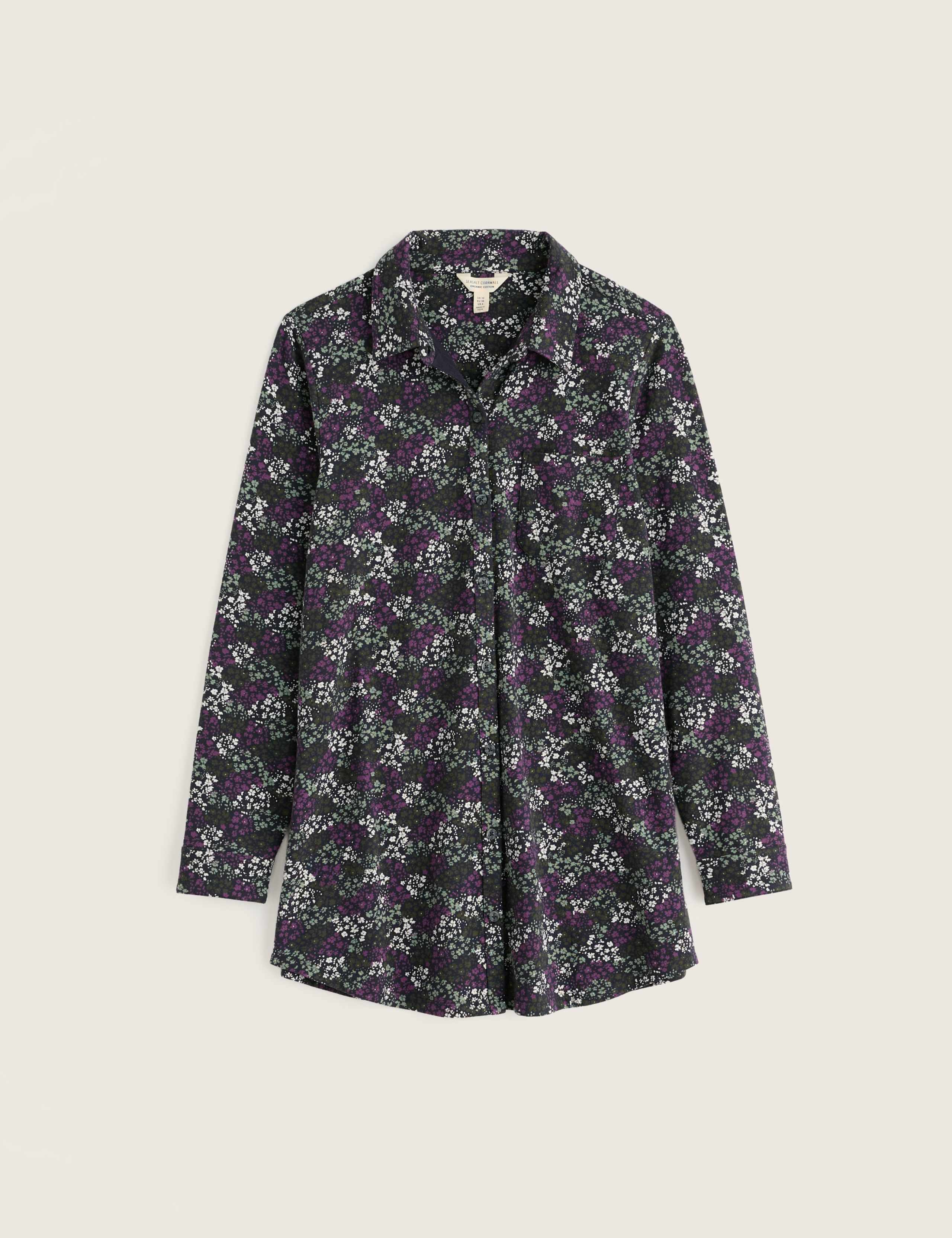 Floral Collared Long Sleeve Relaxed Fit Tunic 2 of 5