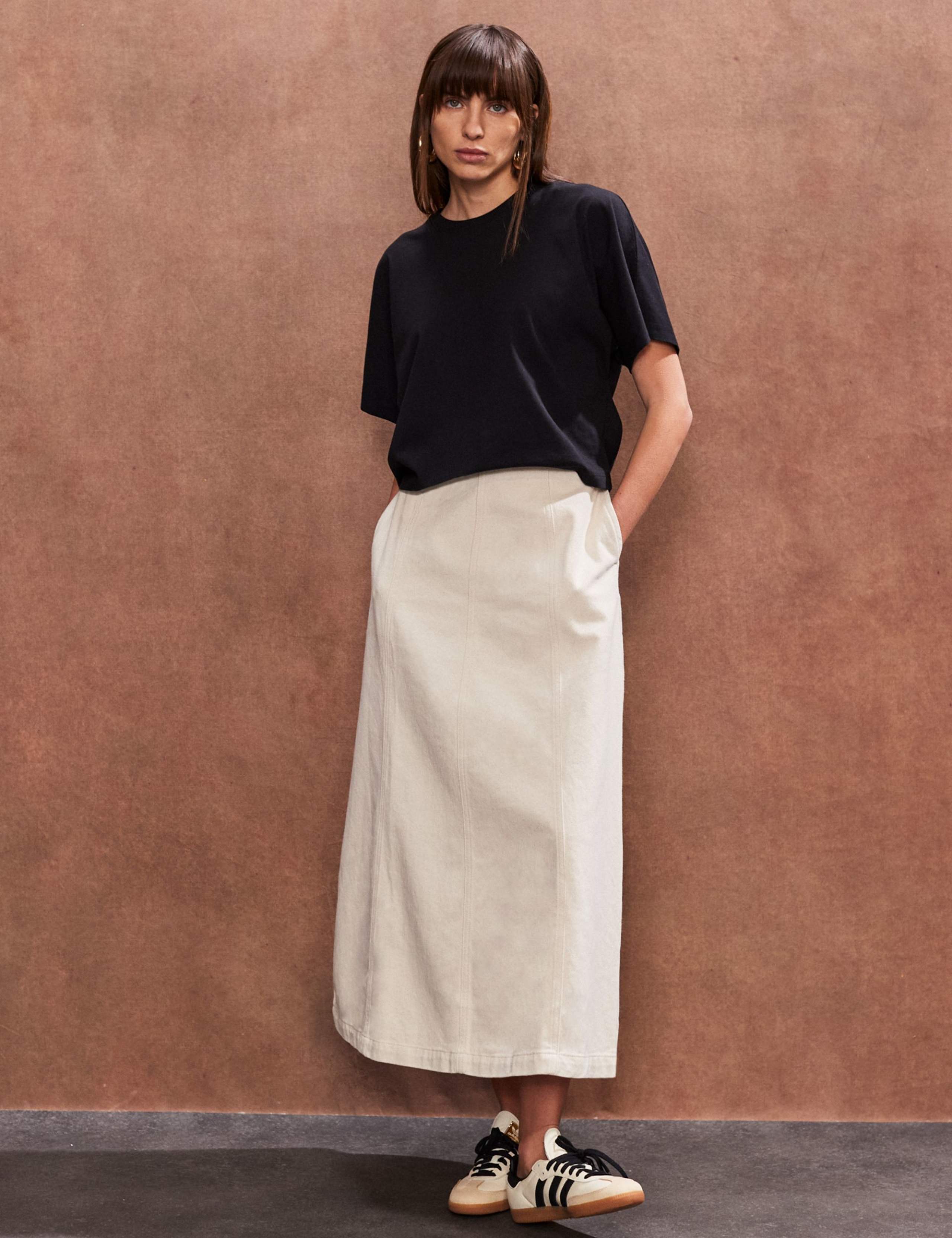 Denim Midaxi A-Line Skirt 2 of 4