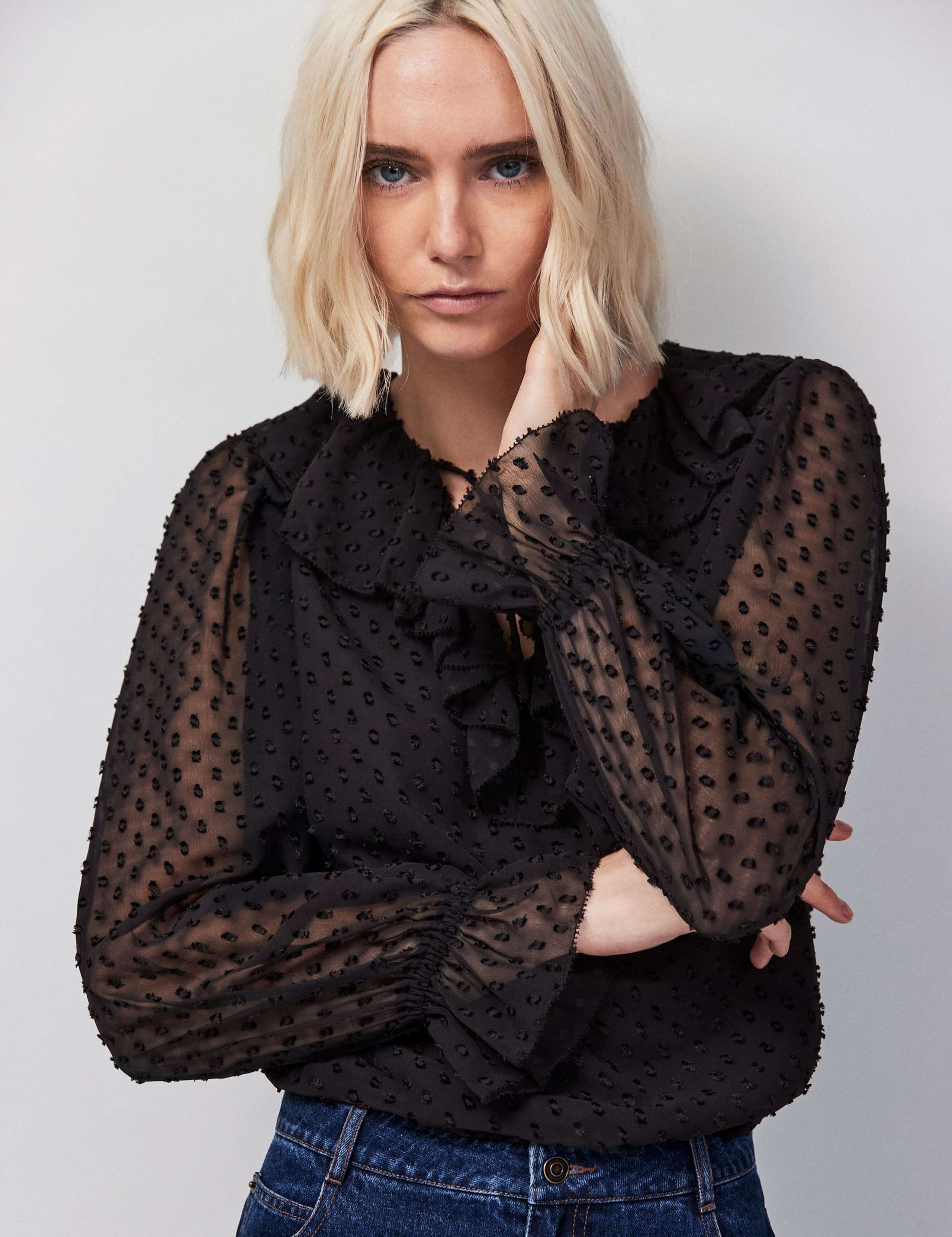 Ruffle Tie Neck Blouse 2 of 5