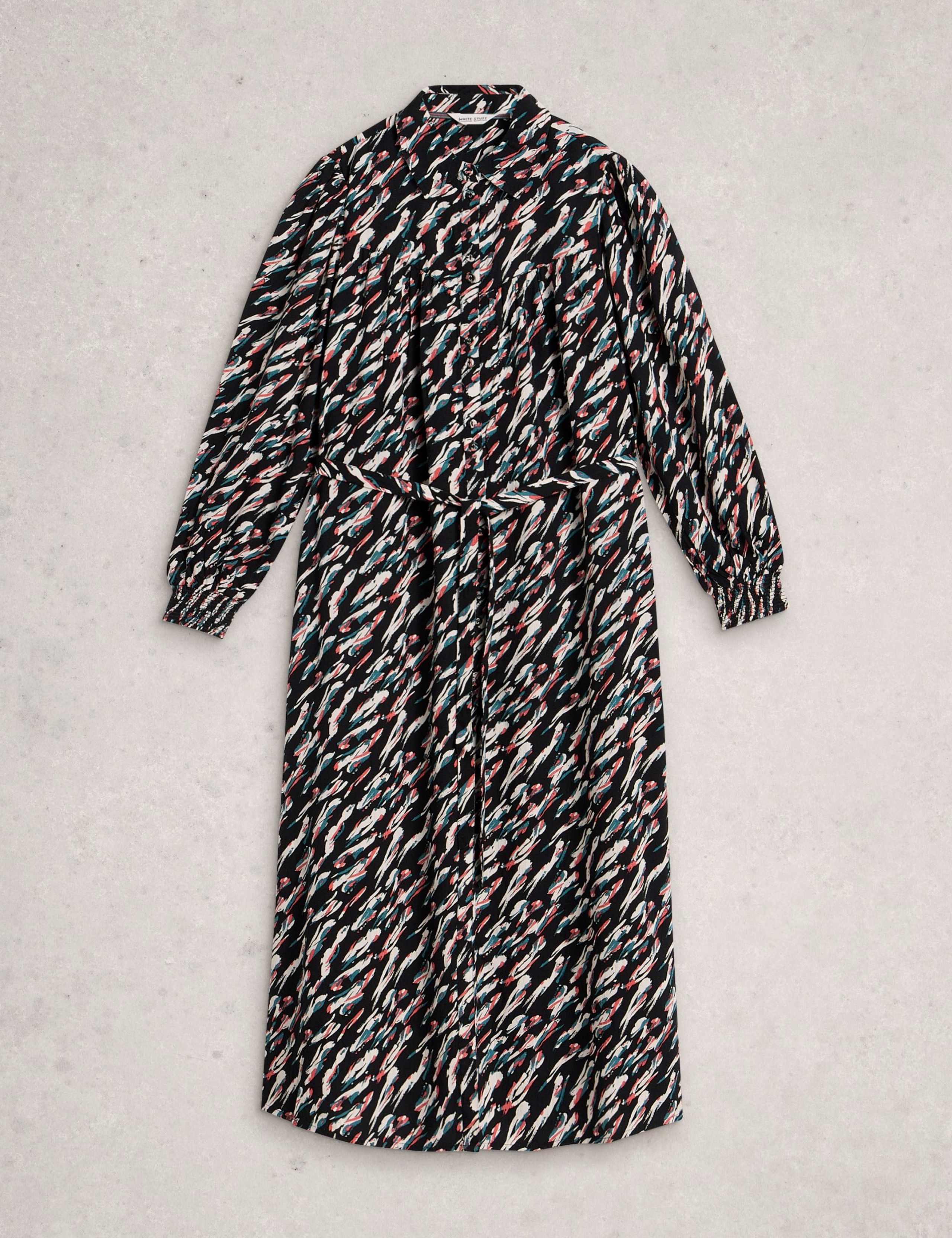 Patterned Midi Shirt Dress 2 of 6