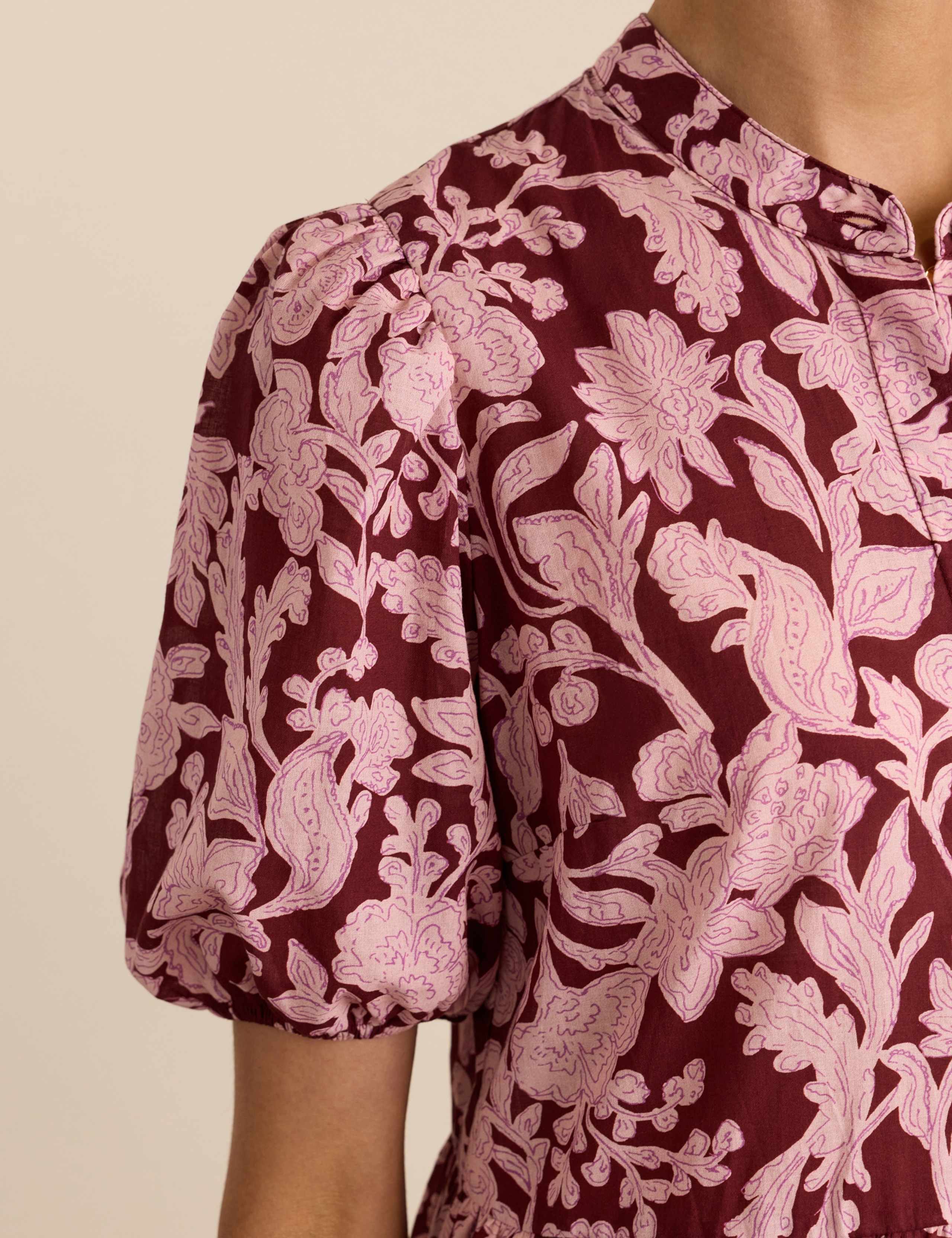 Pure Cotton Floral Midi Smock Dress 4 of 4