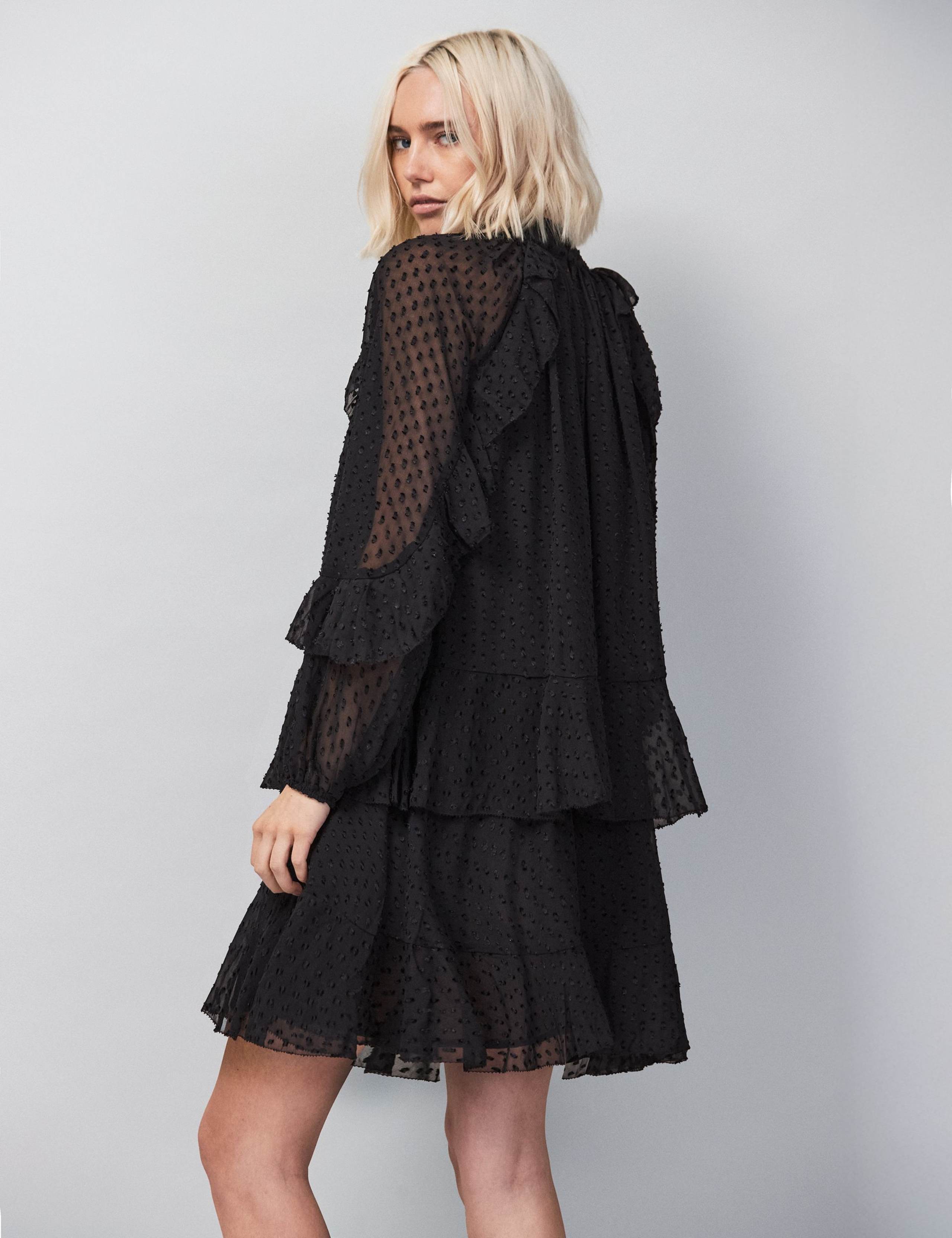 Dobby Ruffle Mini Smock Dress 3 of 5