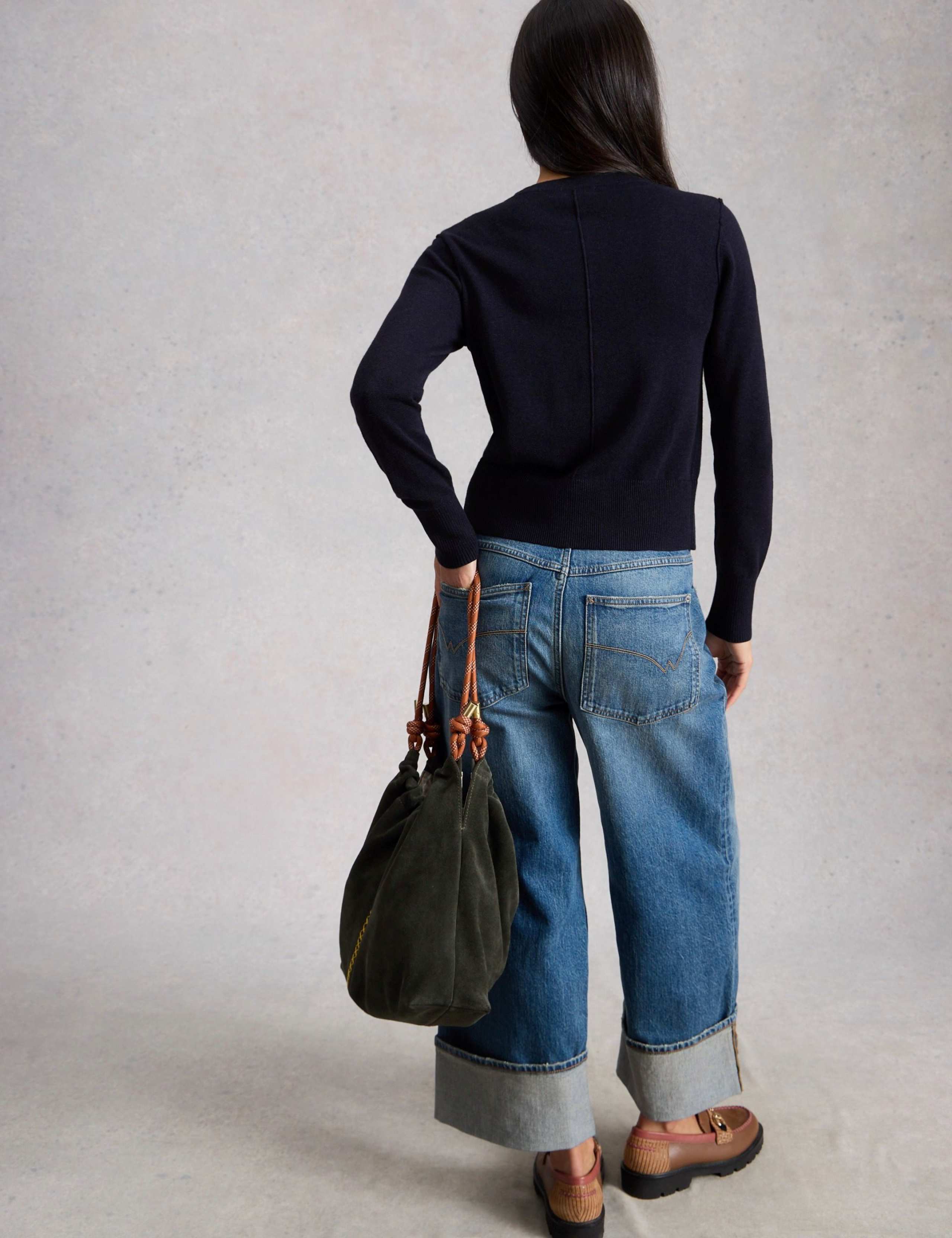 Pure Cotton Crew Neck Button Through Cardigan 3 of 6