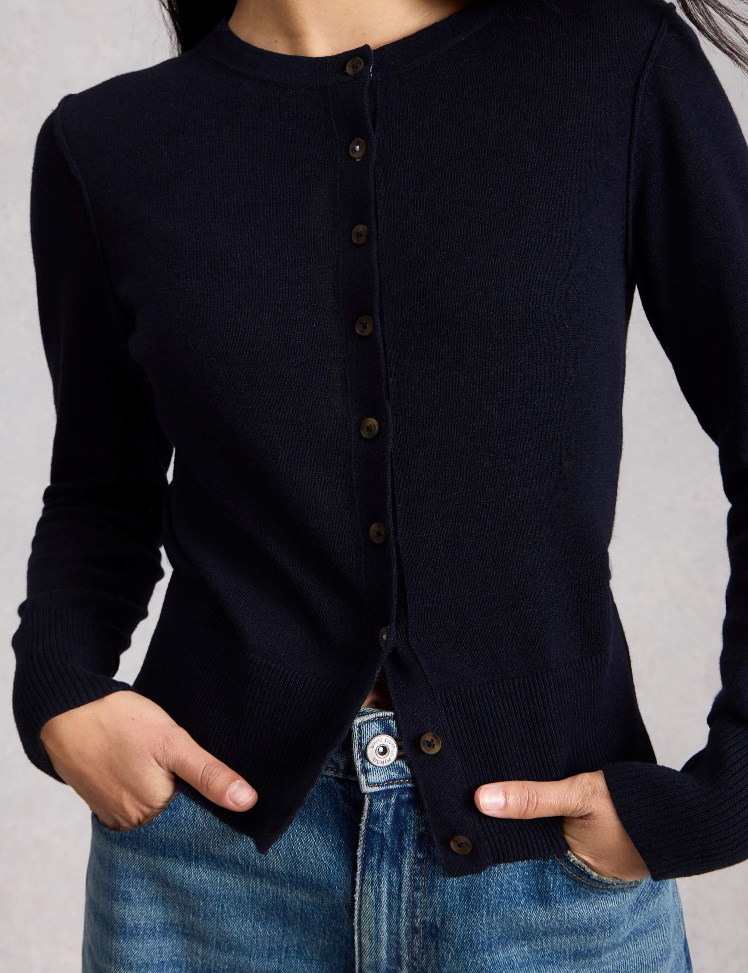 Pure Cotton Crew Neck Button Through Cardigan 4 of 6