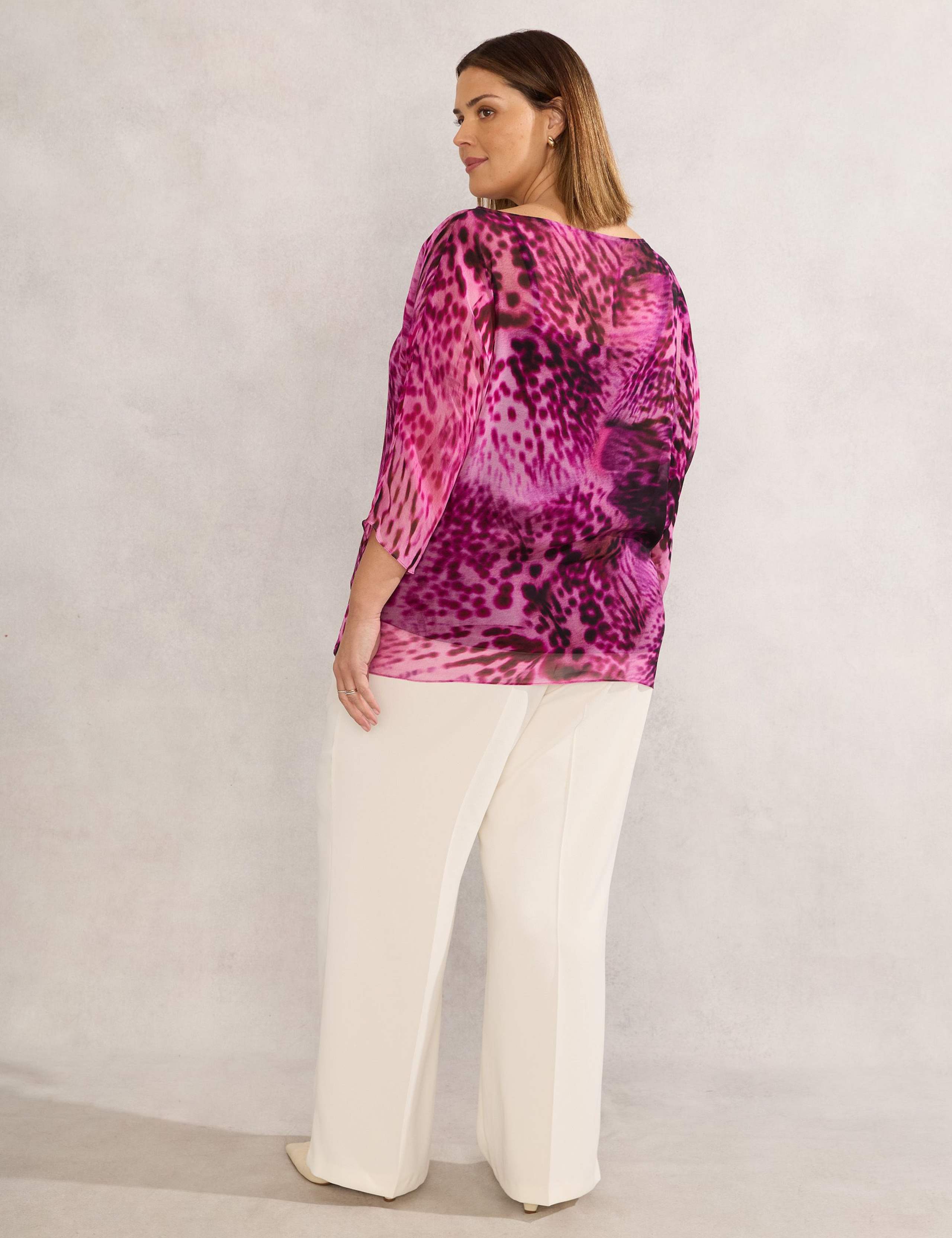 Animal Print Slash Neck Blouse 3 of 4