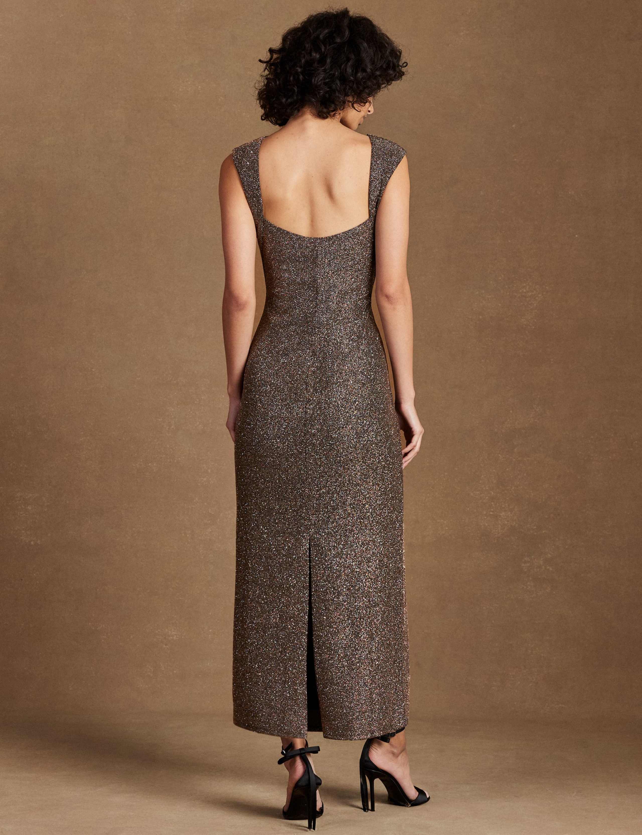 Sparkly Slash Neck Midaxi Column Dress 6 of 6