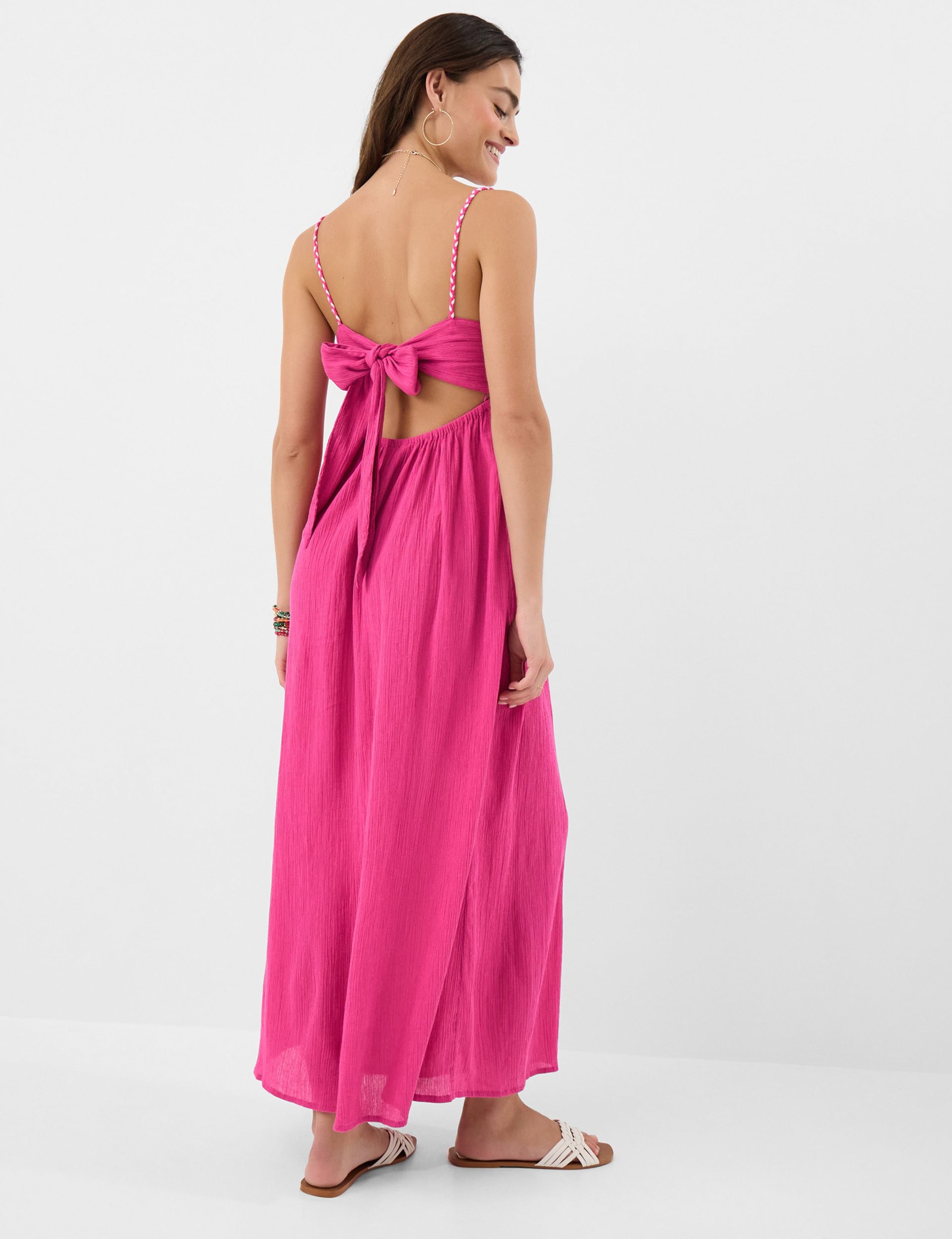 Pure Cotton Cutwork Tie Back Maxi Beach Dress 5 of 5