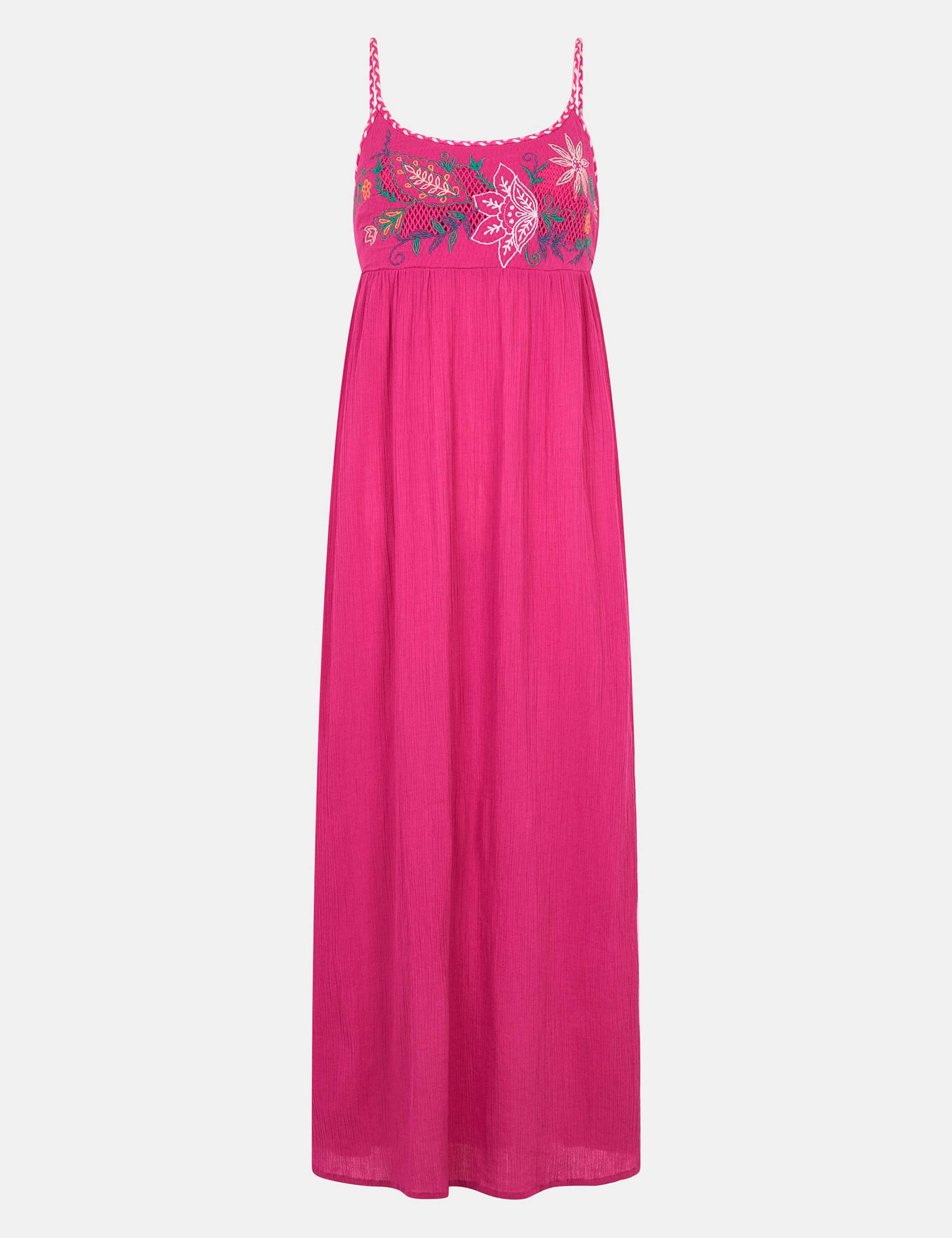 Pure Cotton Cutwork Tie Back Maxi Beach Dress 2 of 5