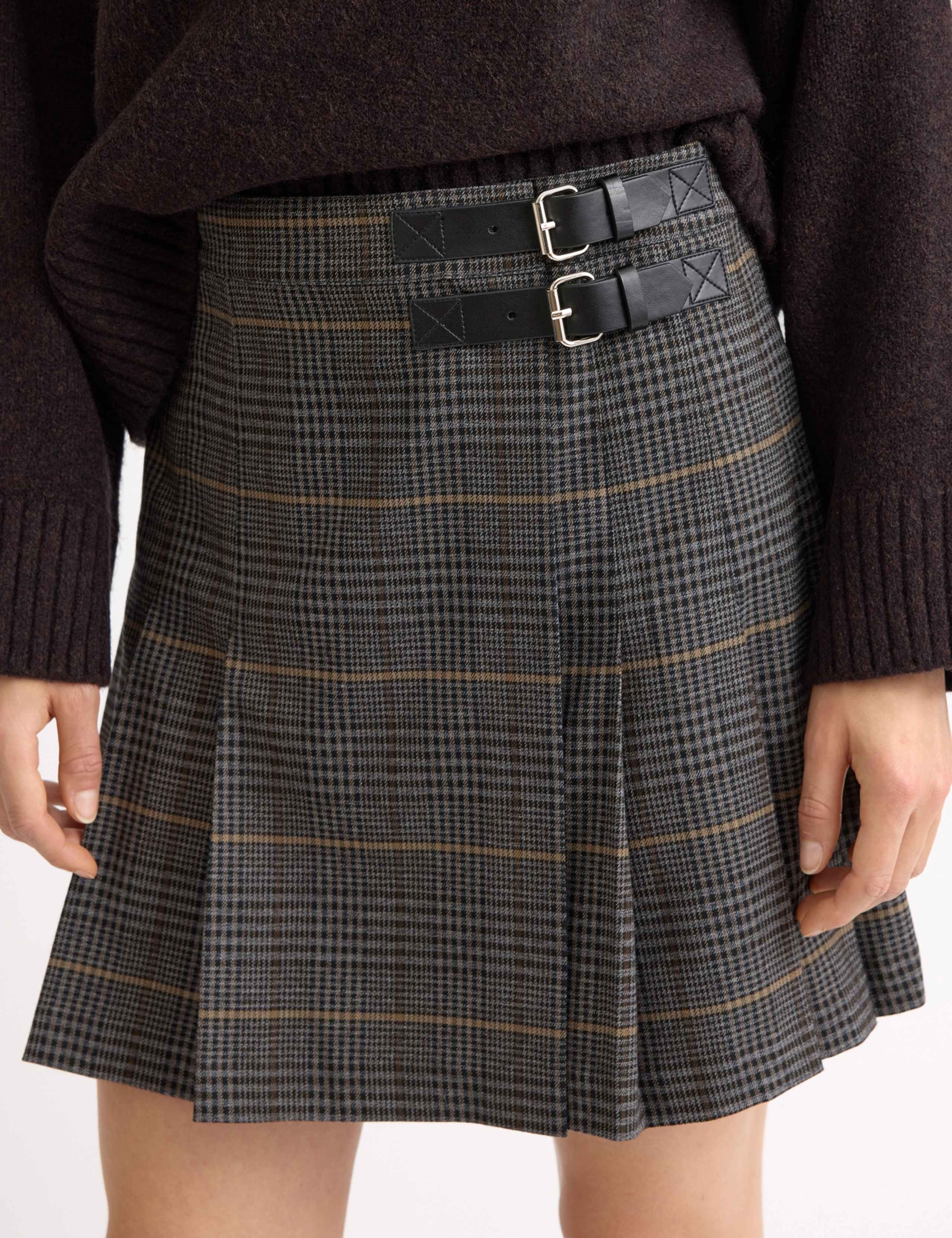 Checked Pleated Mini Skirt 4 of 4
