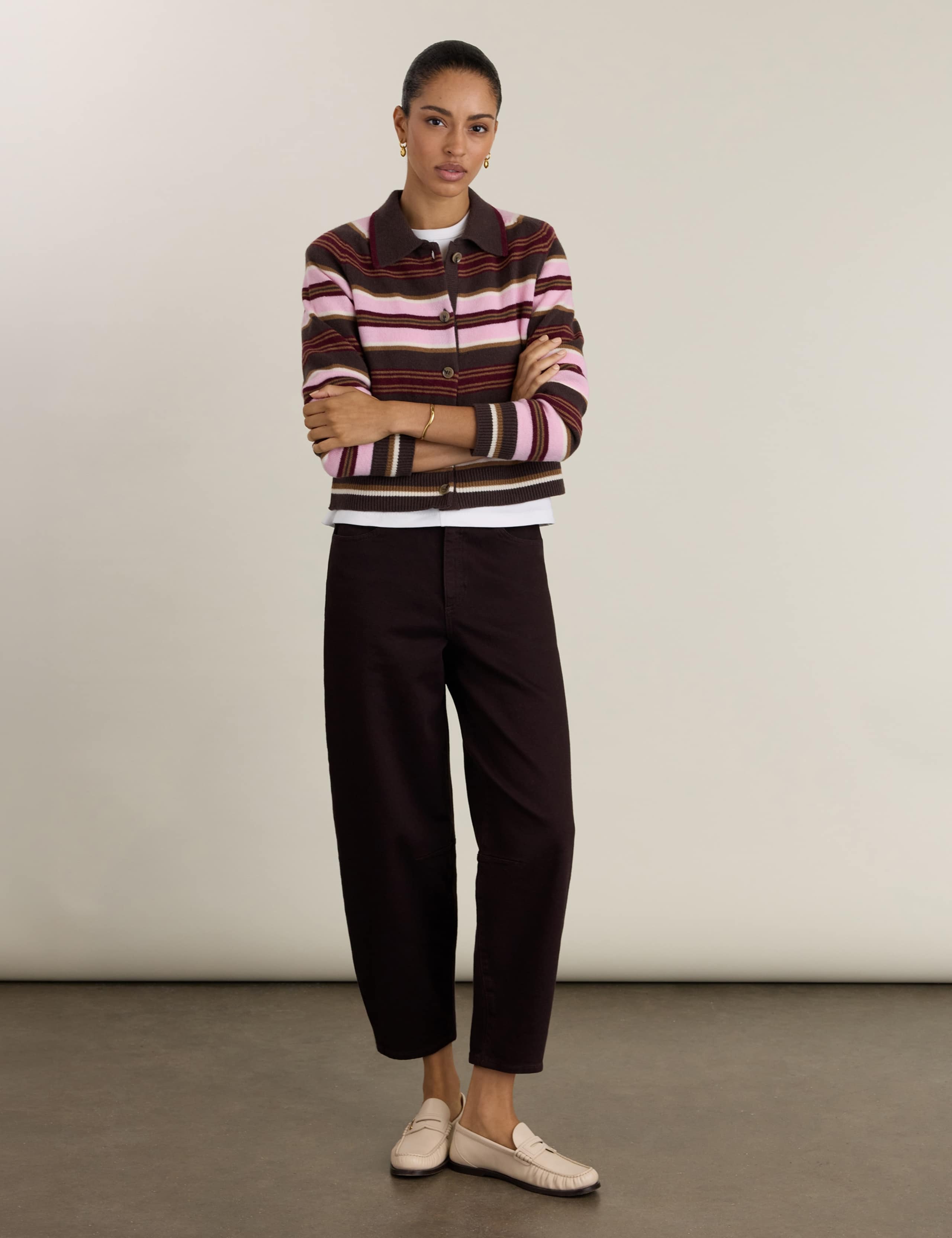 Wool Rich Striped Cardigan 2 of 4
