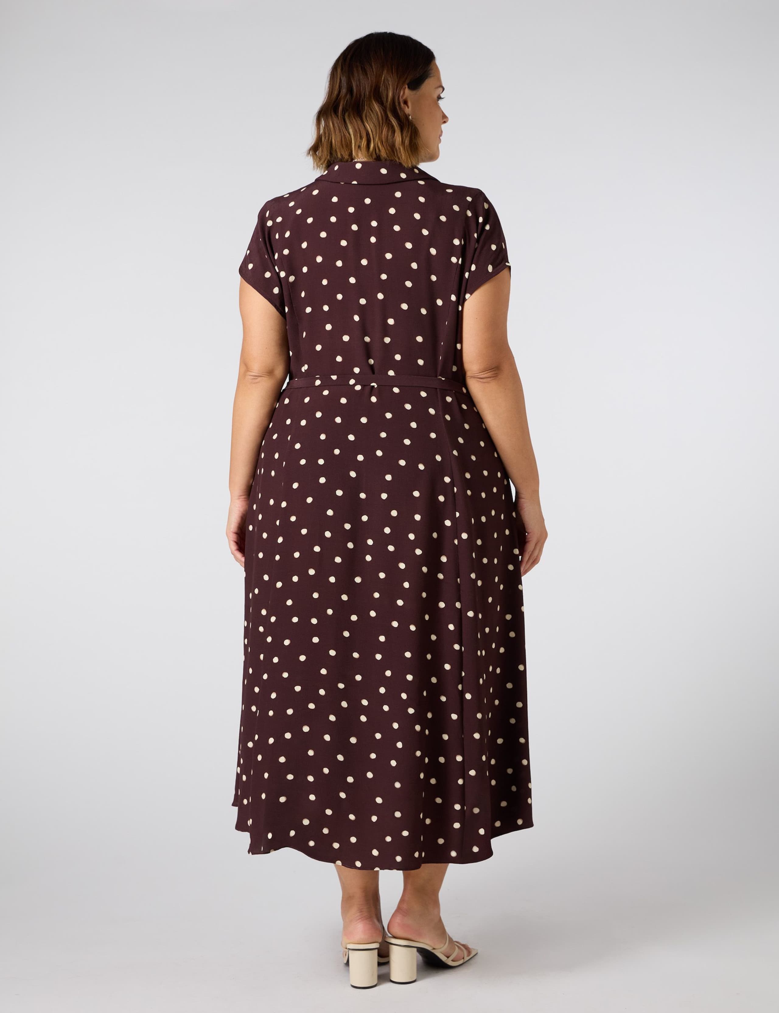 Chocolate Polka Dot Midaxi Shirt Dress 4 of 5