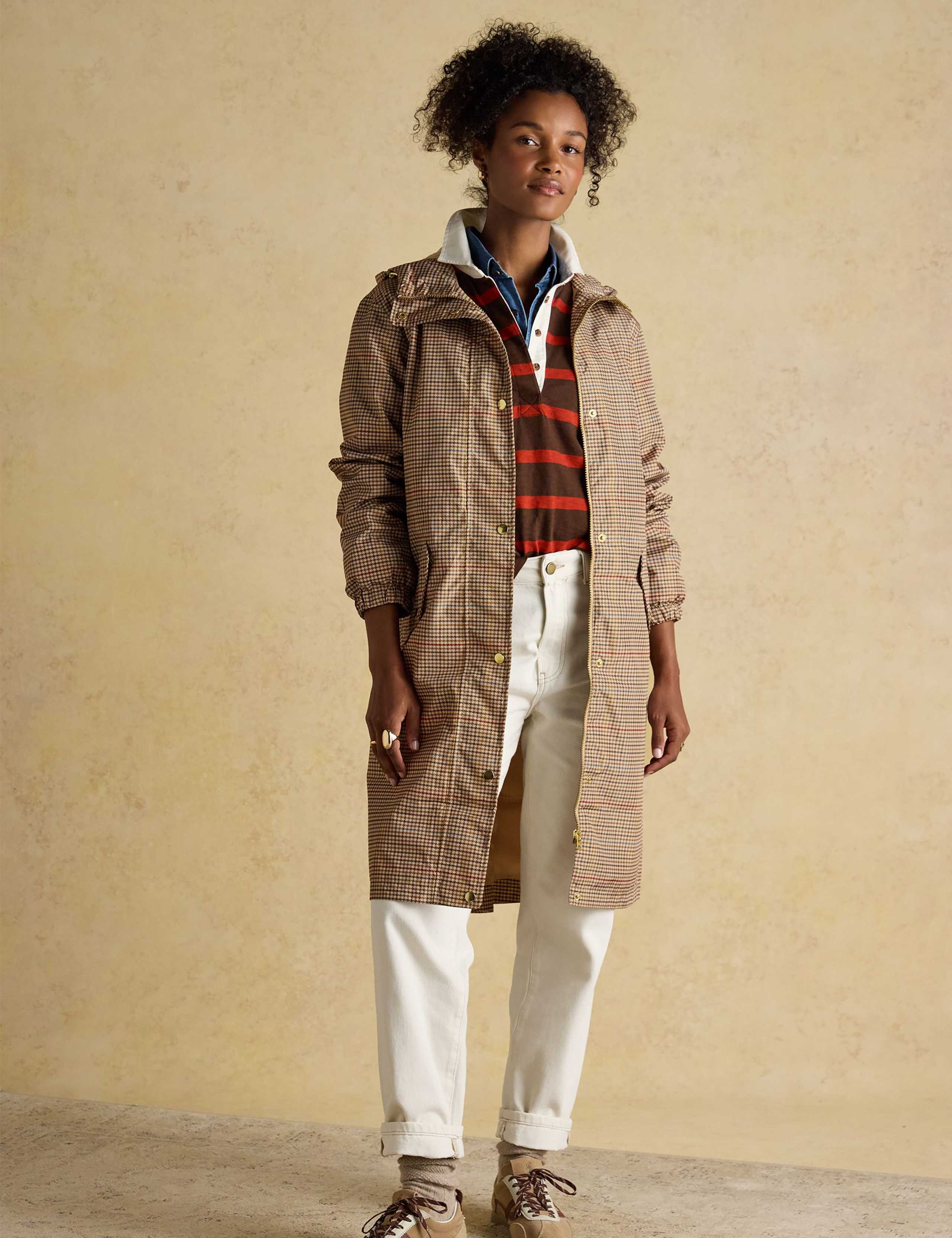 Checked Packaway Longline Raincoat 1 of 11