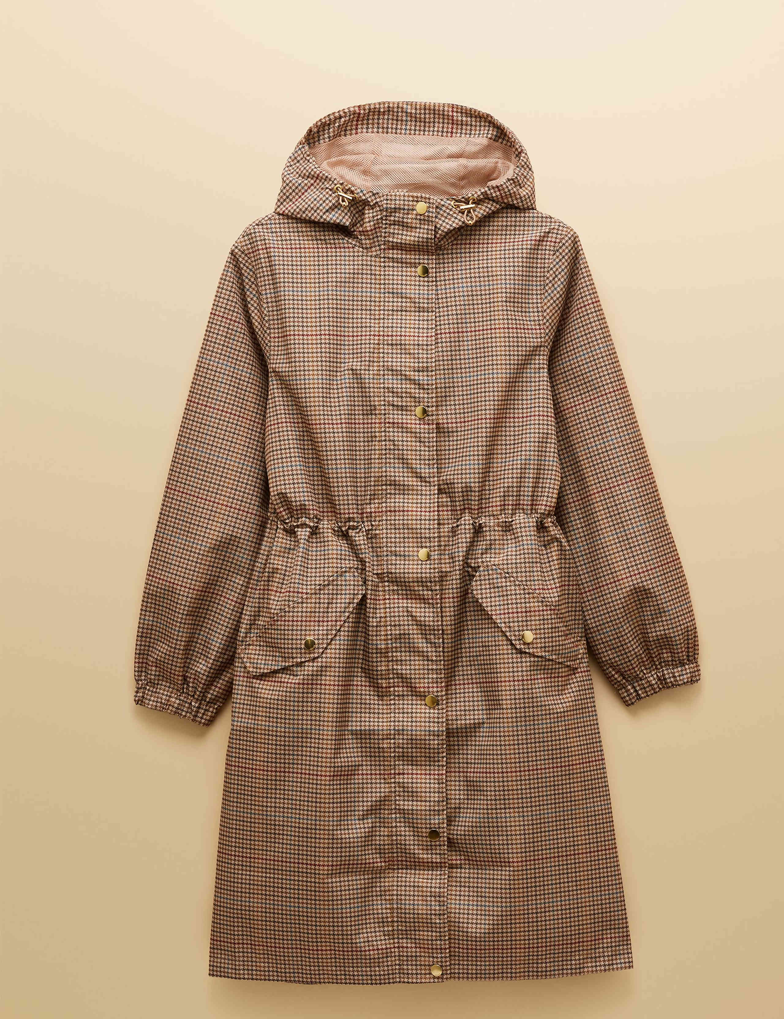Checked Packaway Longline Raincoat 2 of 11