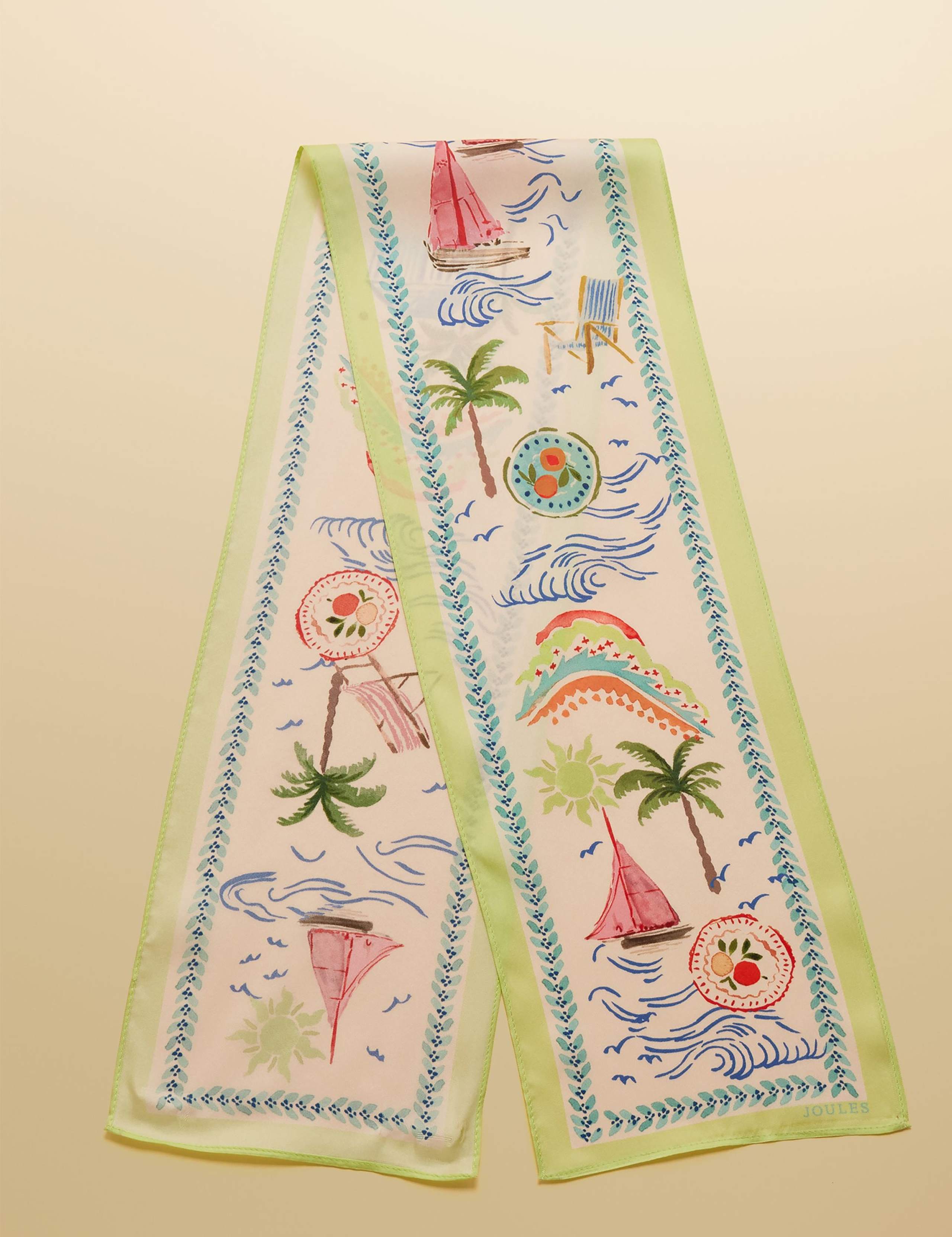 Pure Silk Woven Printed Skinny Scarf 1 of 7