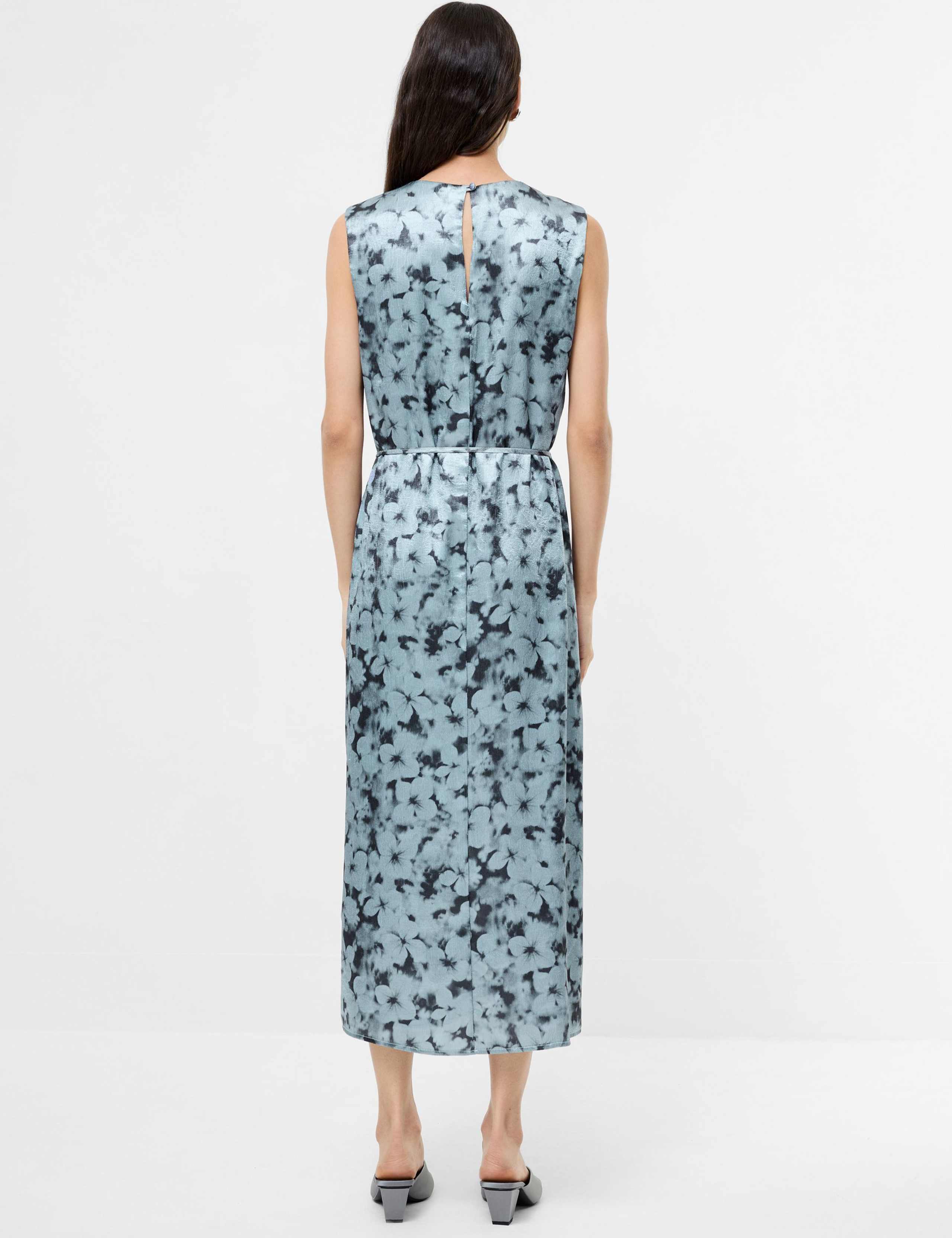 Floral Tie Waist Midi Column Dress 3 of 3