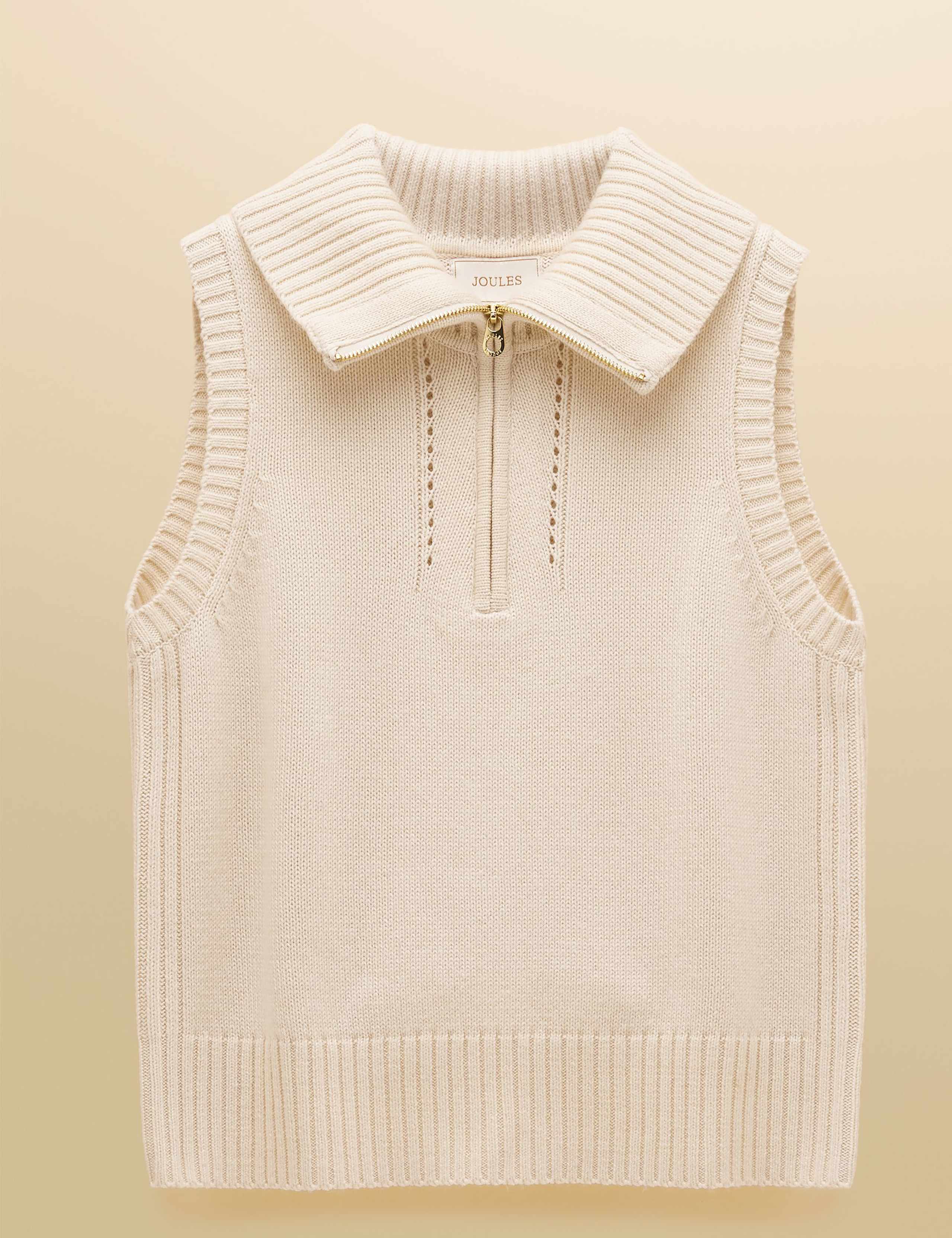 Half Zip Knitted Vest with Wool 2 of 9