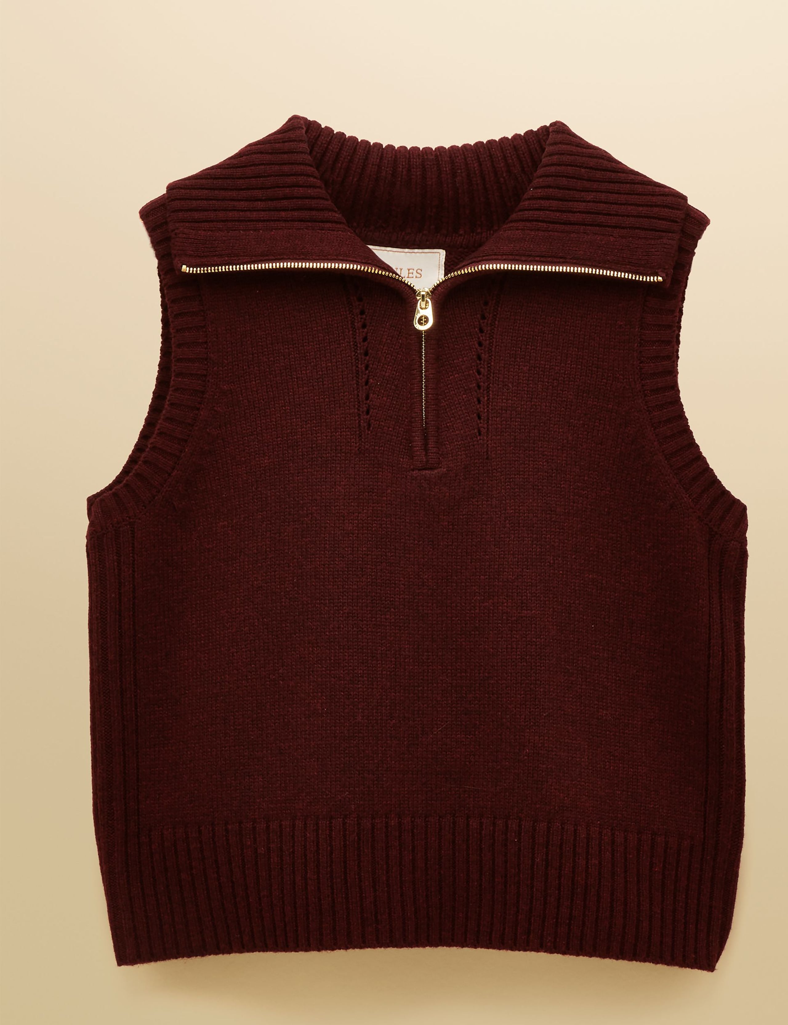 Half Zip Knitted Vest with Wool 2 of 7