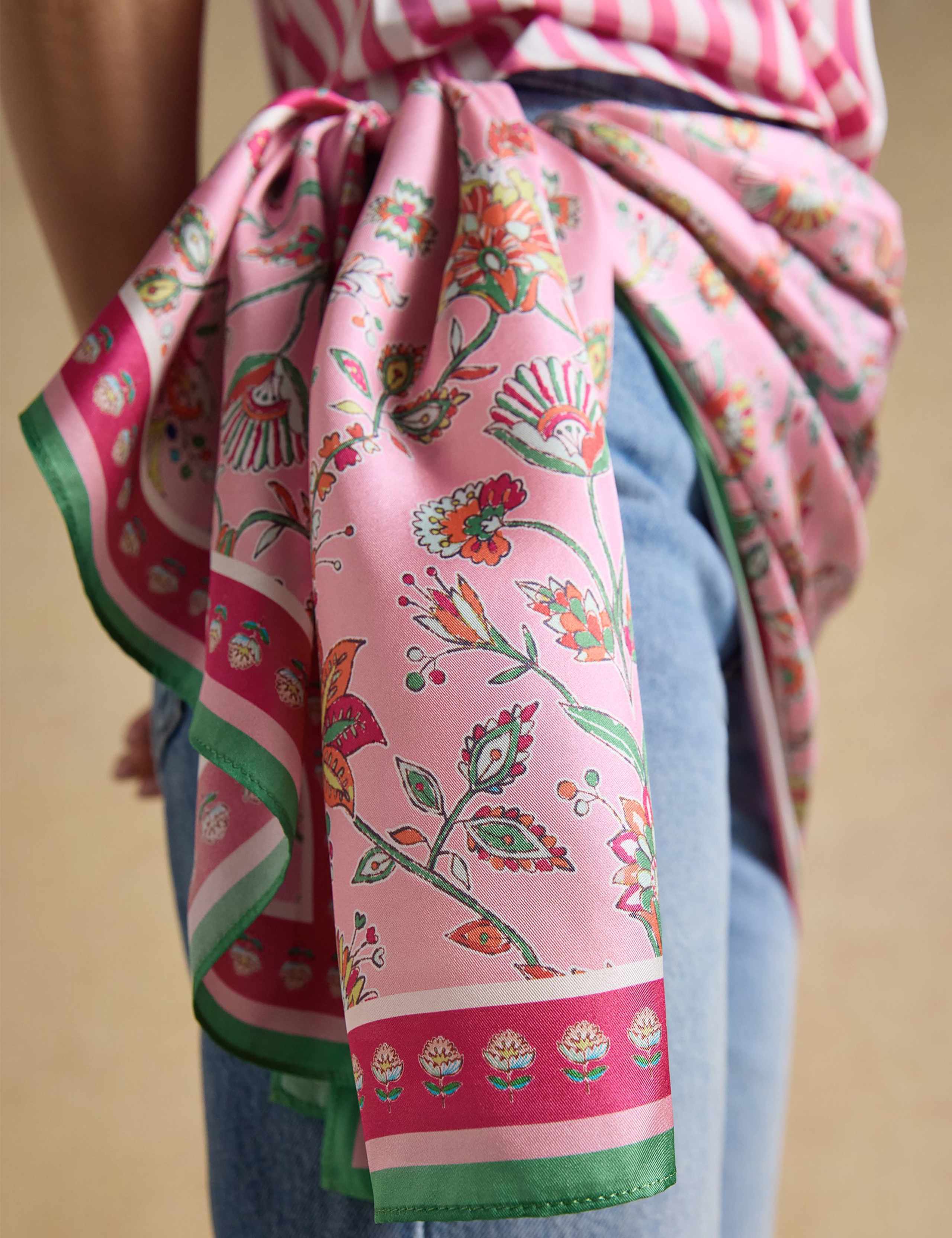 Pure Silk Woven Floral Scarf 8 of 8