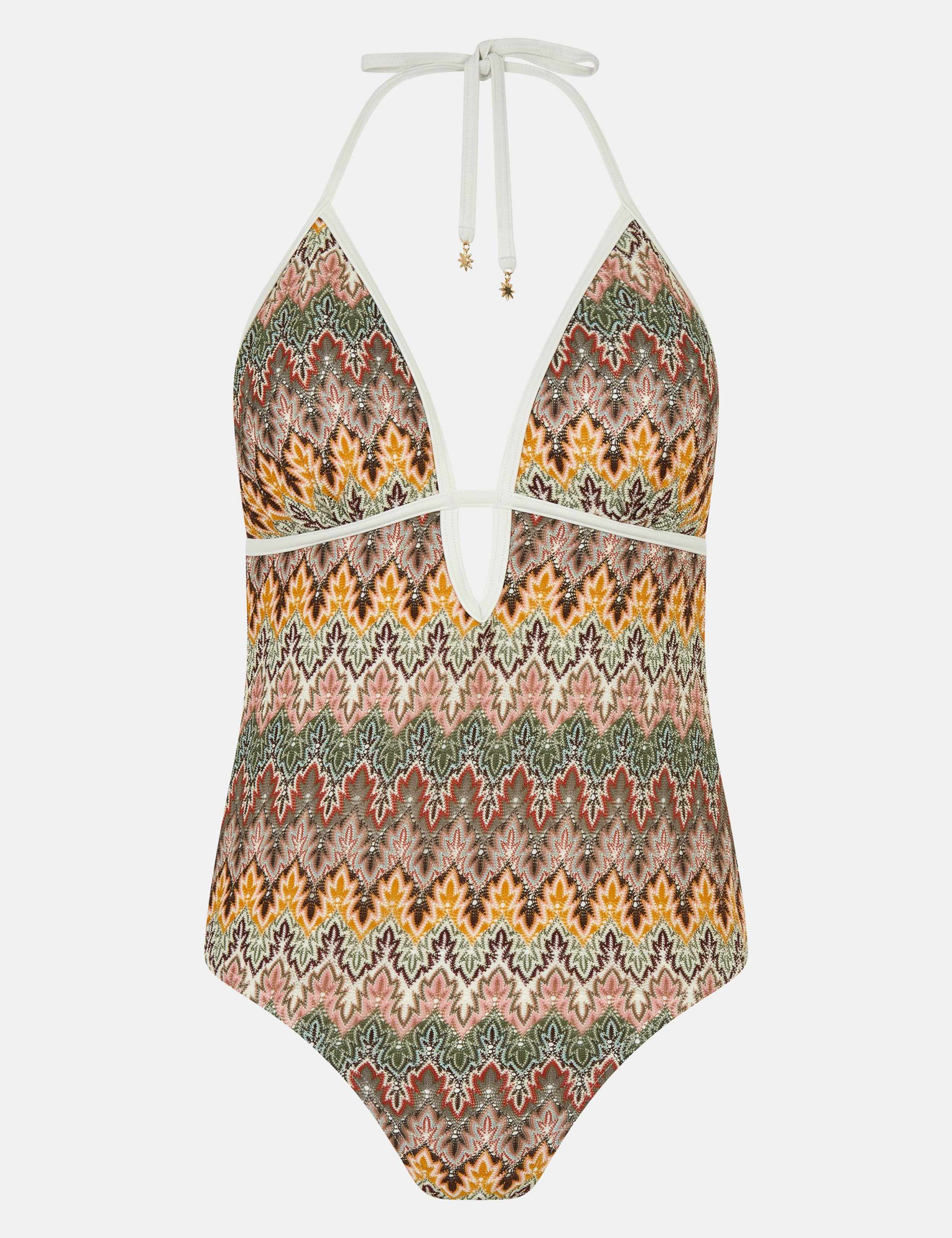 Printed Cut Out Plunge Swimsuit 2 of 5