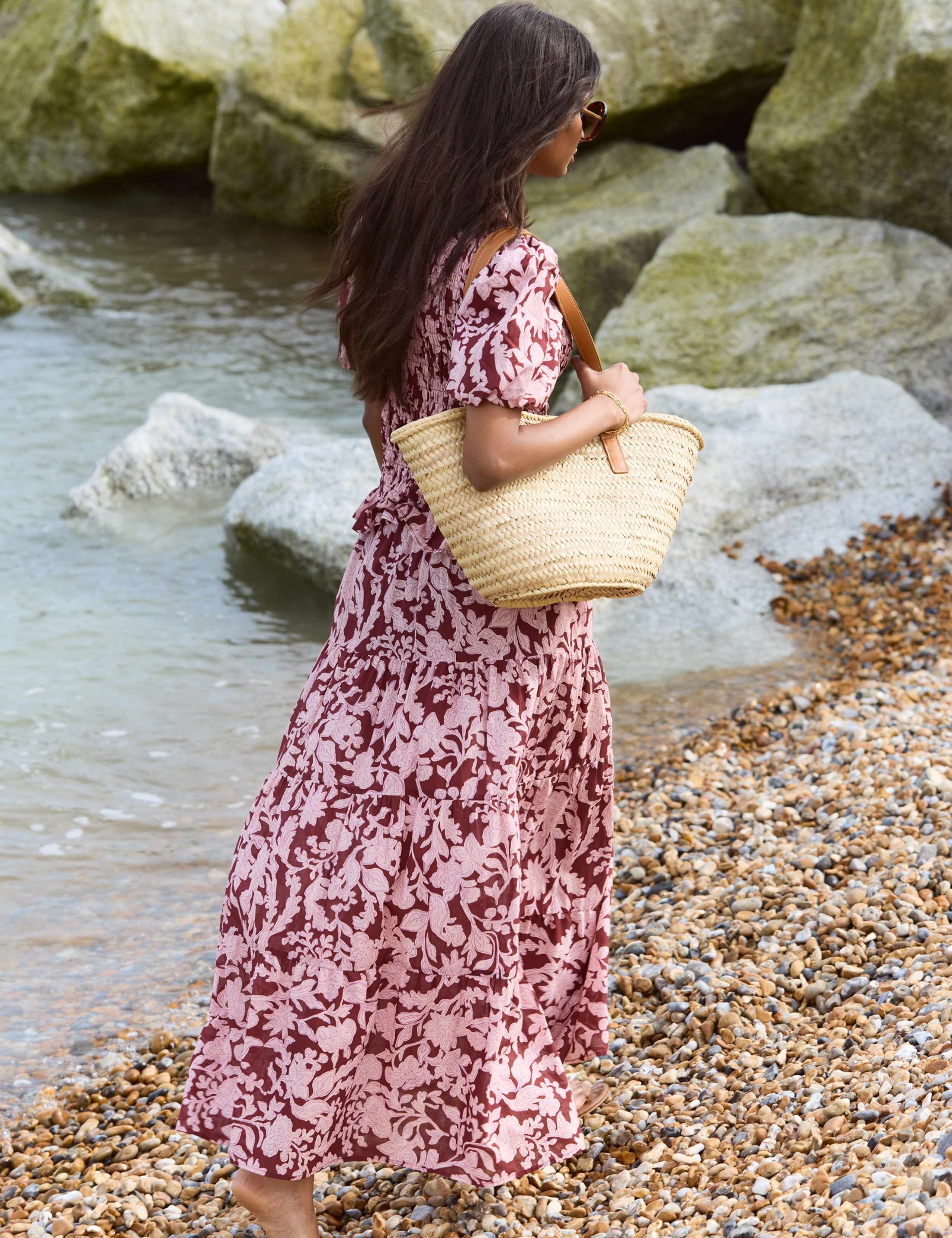 Pure Cotton Floral Maxi Tiered Skirt 4 of 5