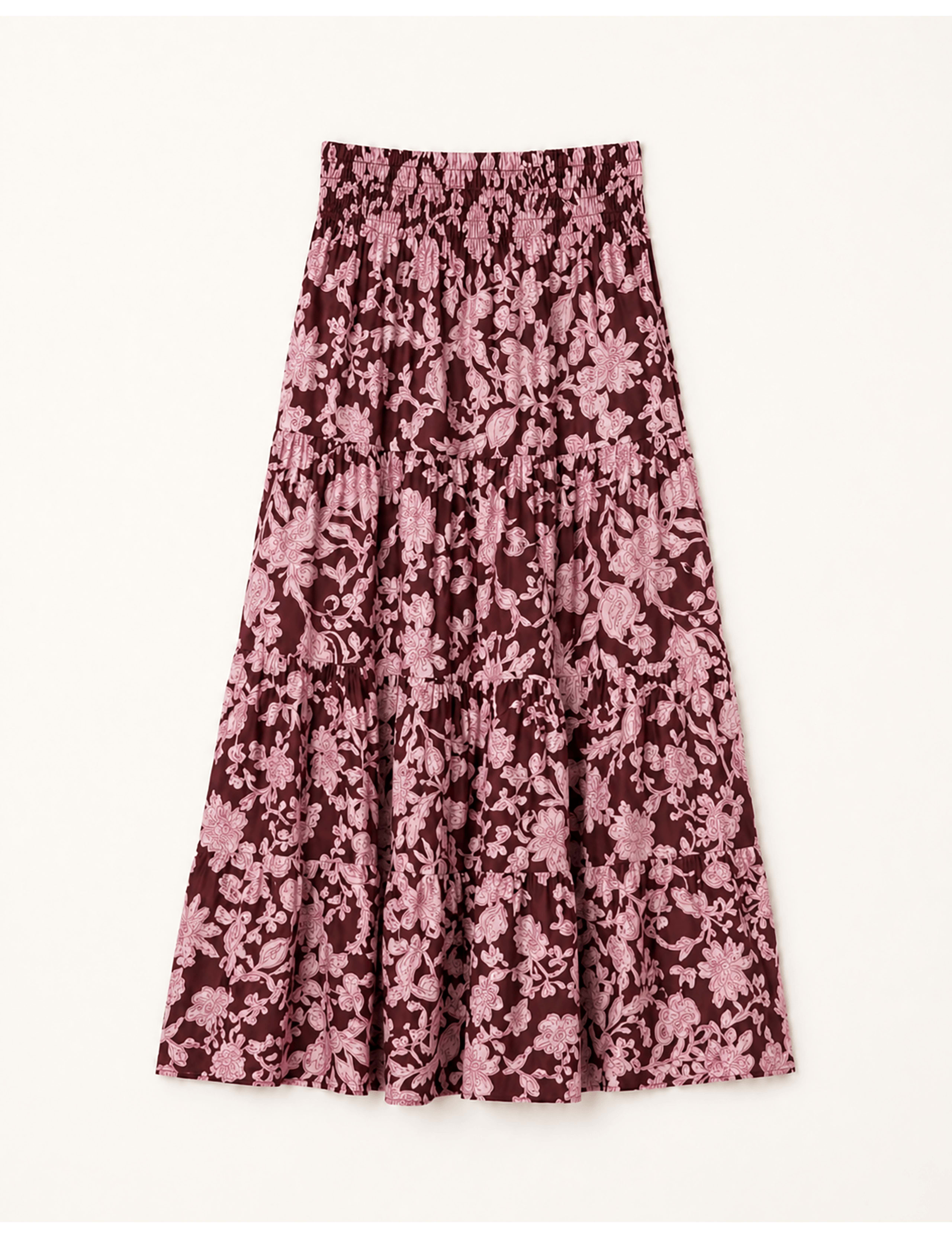 Pure Cotton Floral Maxi Tiered Skirt 2 of 5