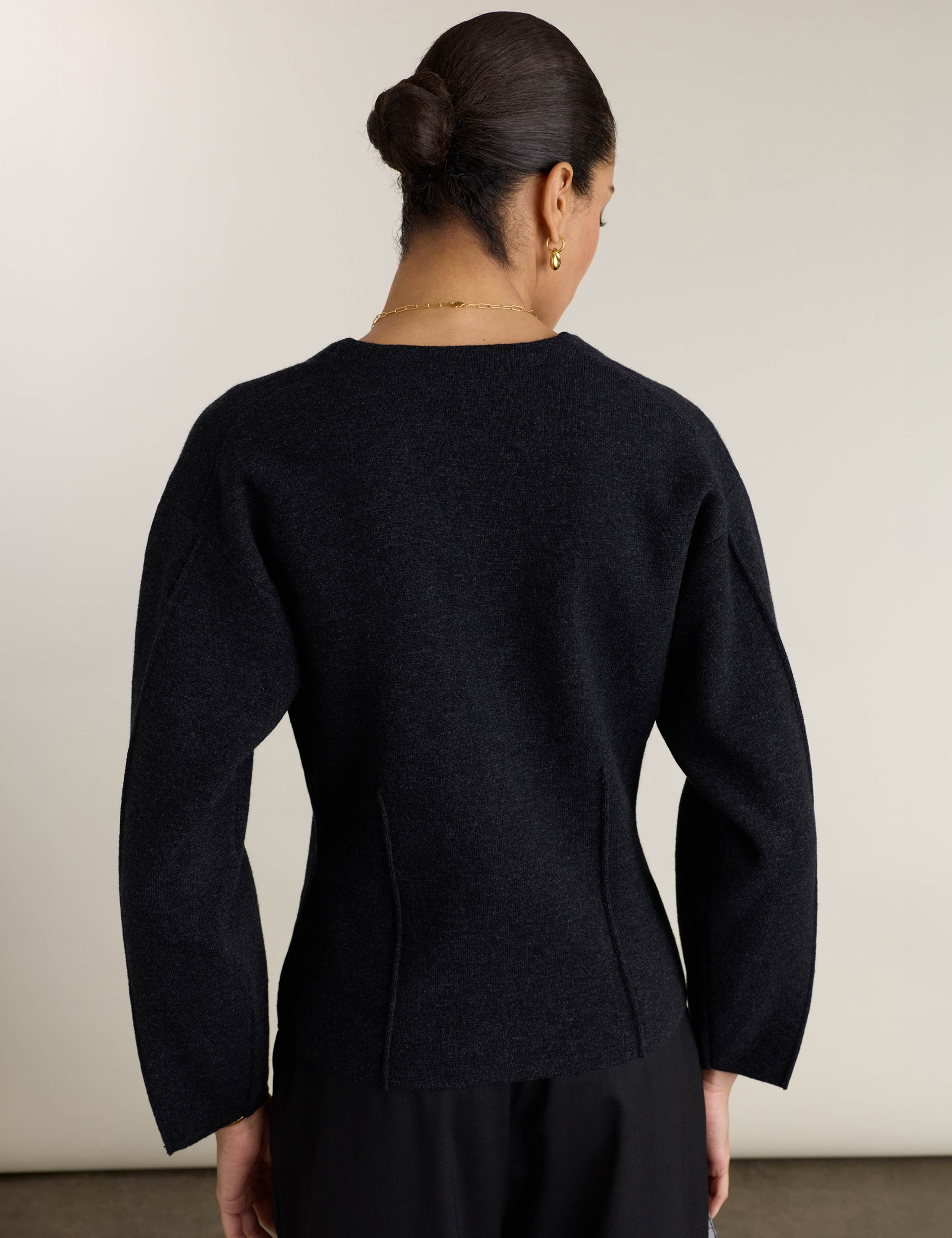 Wool Rich Waisted Knitted Jacket 2 of 4