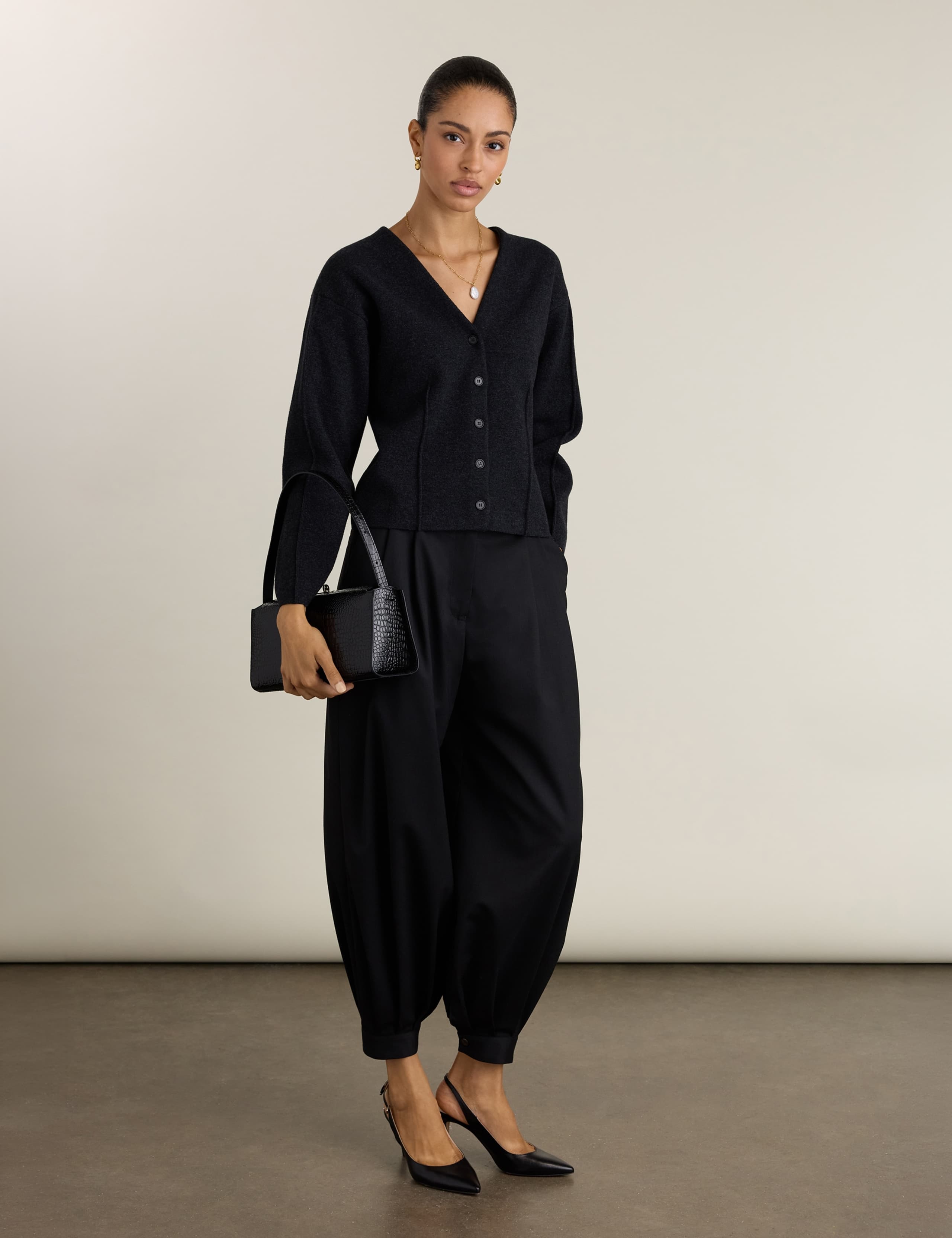 Wool Rich Waisted Knitted Jacket 3 of 4