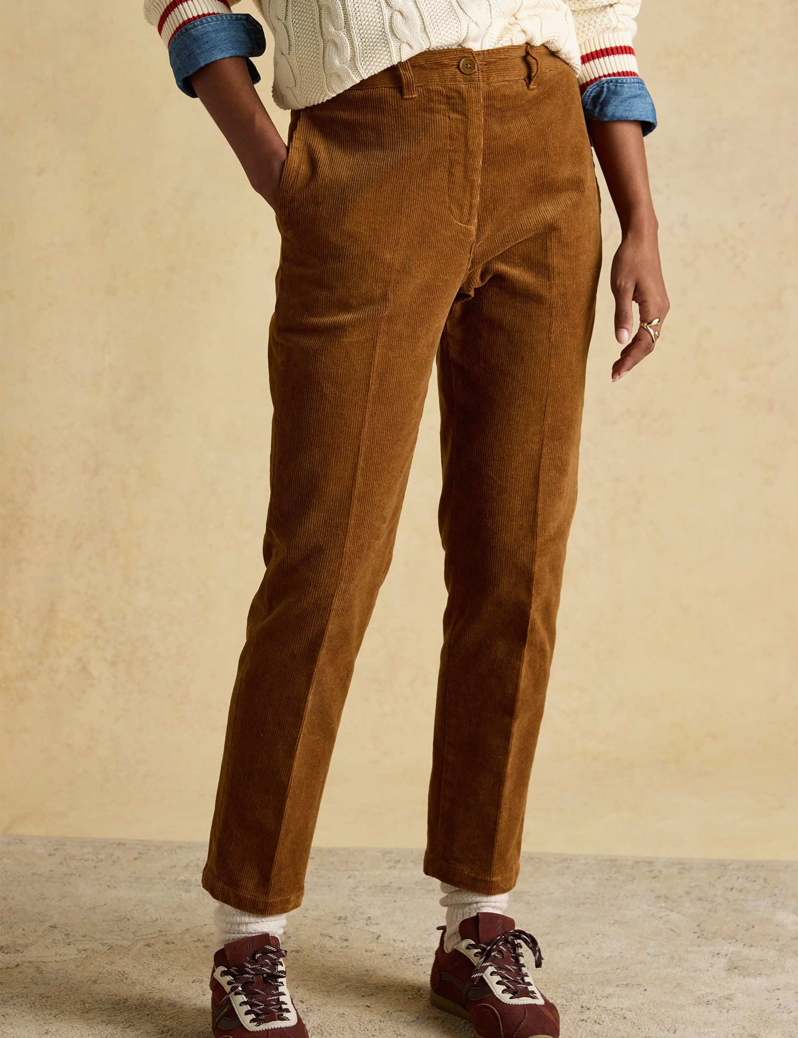 Cotton Rich Cord Ankle Grazer Trousers 1 of 7