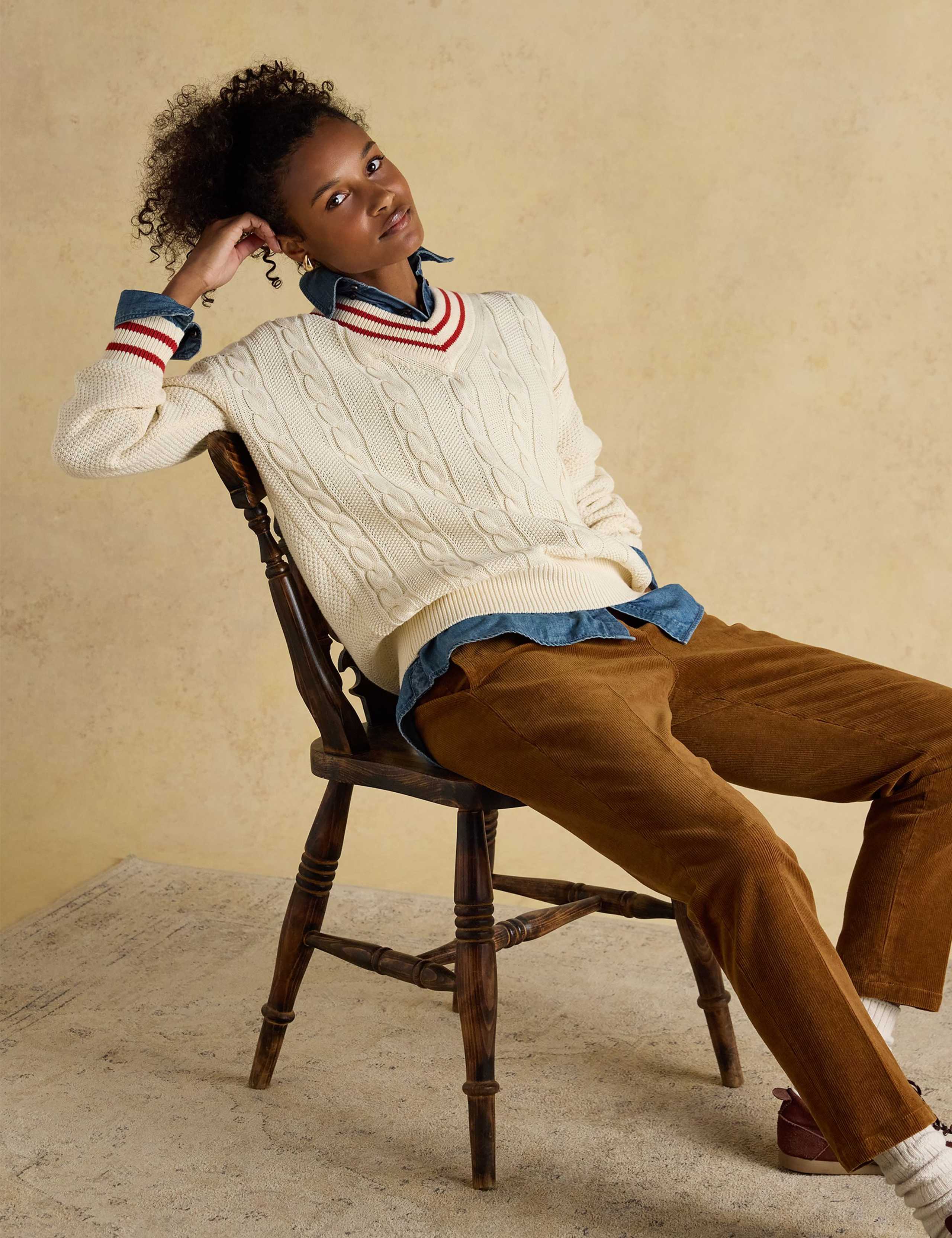 Cotton Rich Cord Ankle Grazer Trousers 3 of 7