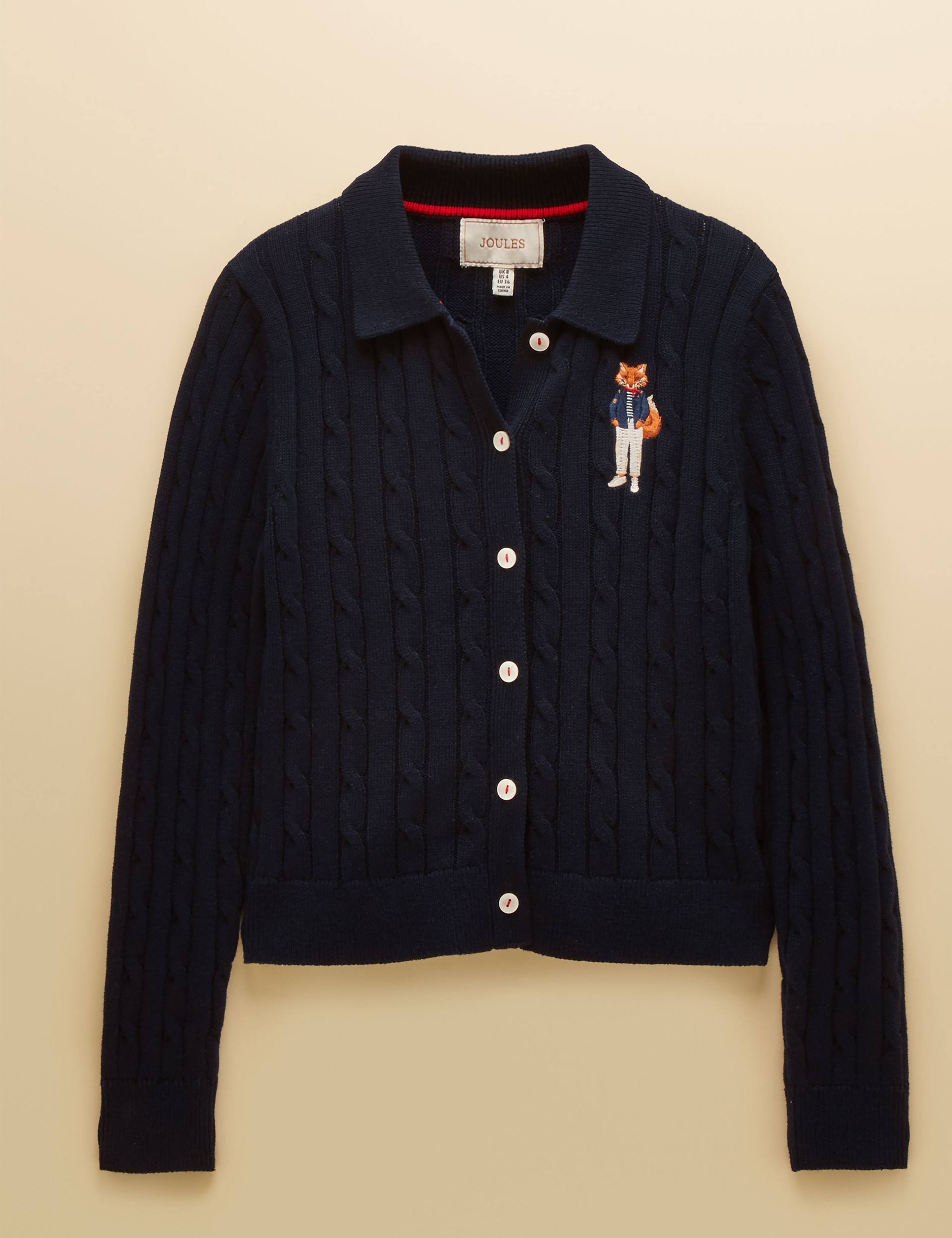 Pure Cotton Cable Knit Collared Cardigan 7 of 7