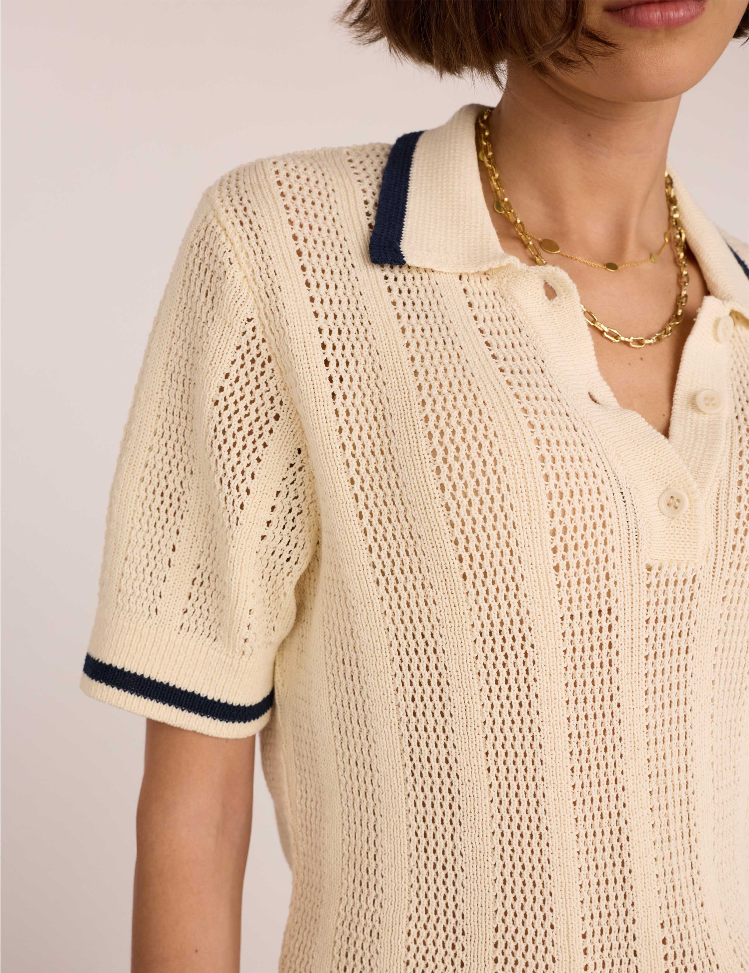 Pure Cotton Collared Knitted Top 5 of 5