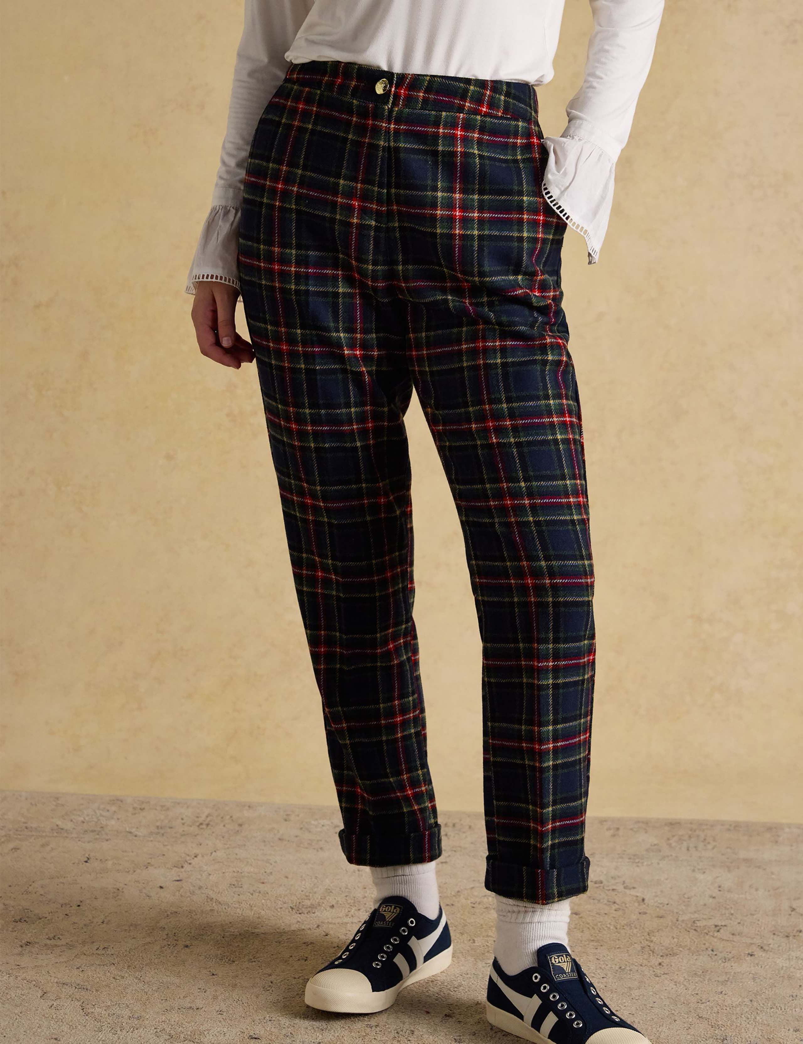 Wool Rich Checked Tapered Trousers 4 of 8