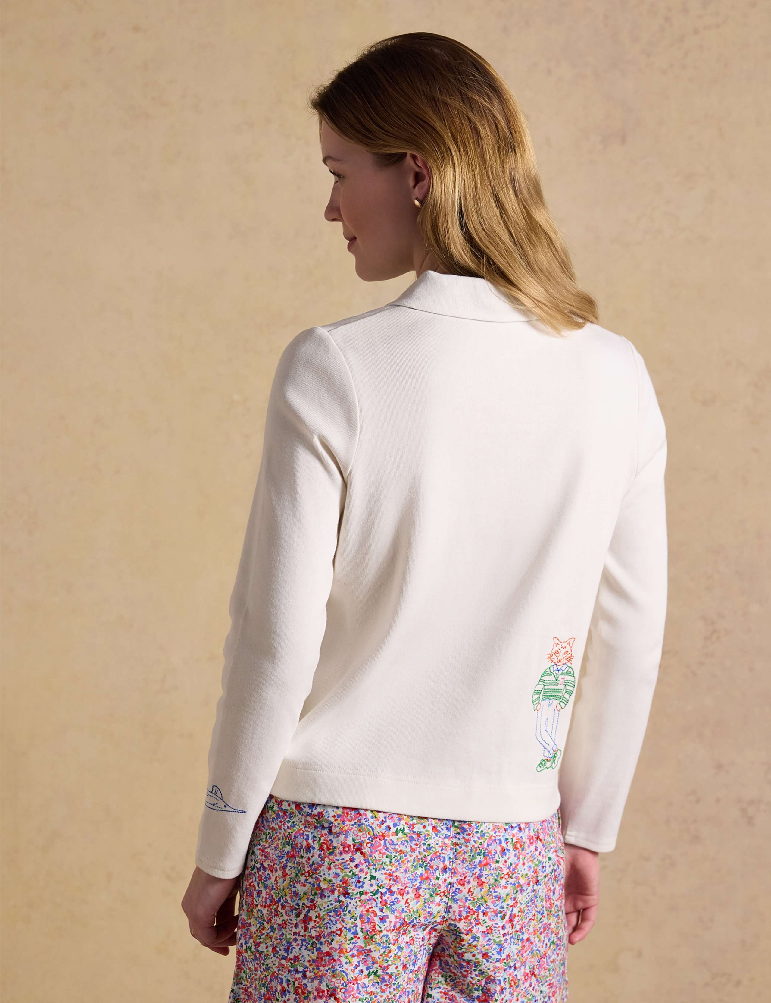 Pure Cotton Embroidered Collared Cardigan 4 of 11