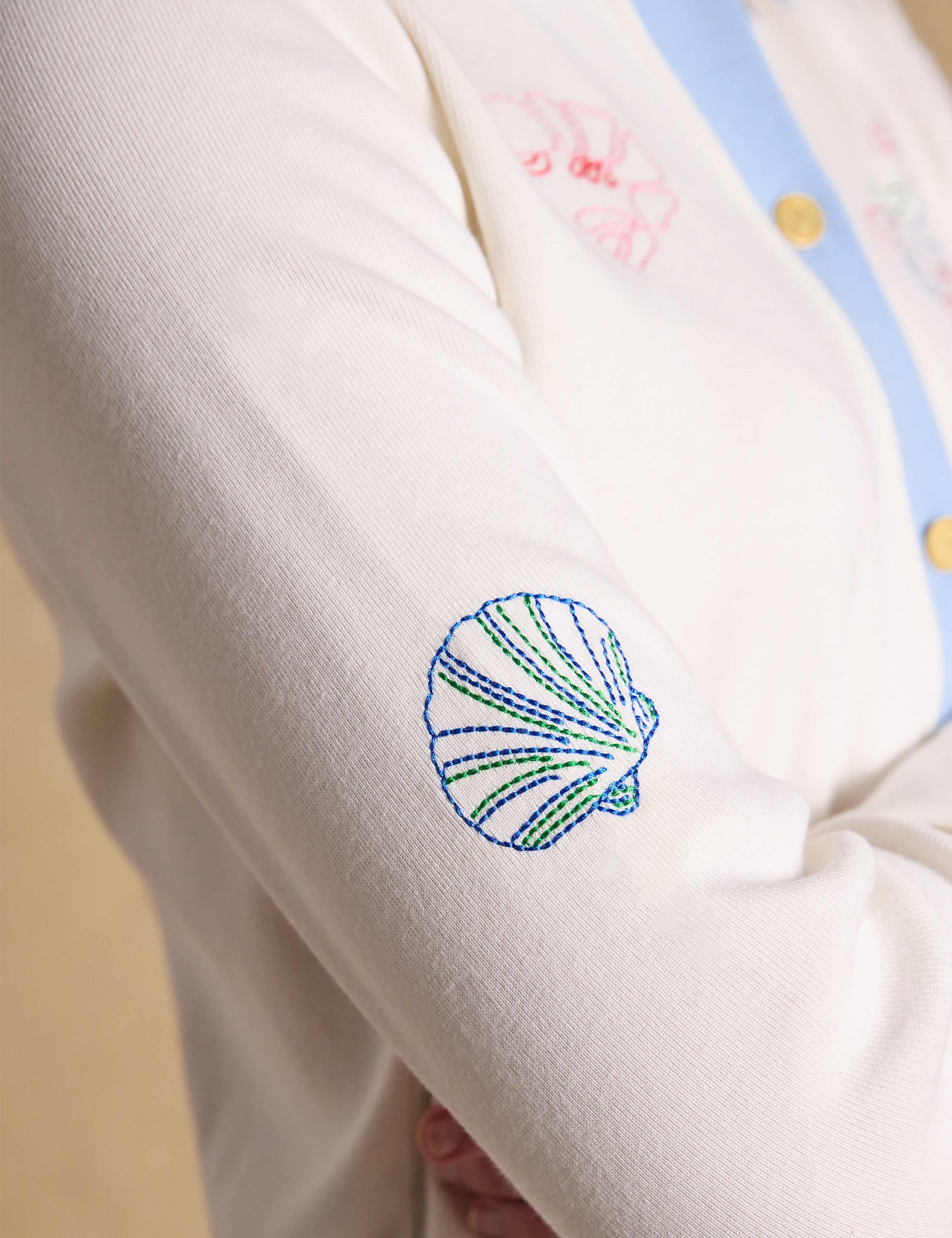 Pure Cotton Embroidered Collared Cardigan 11 of 11