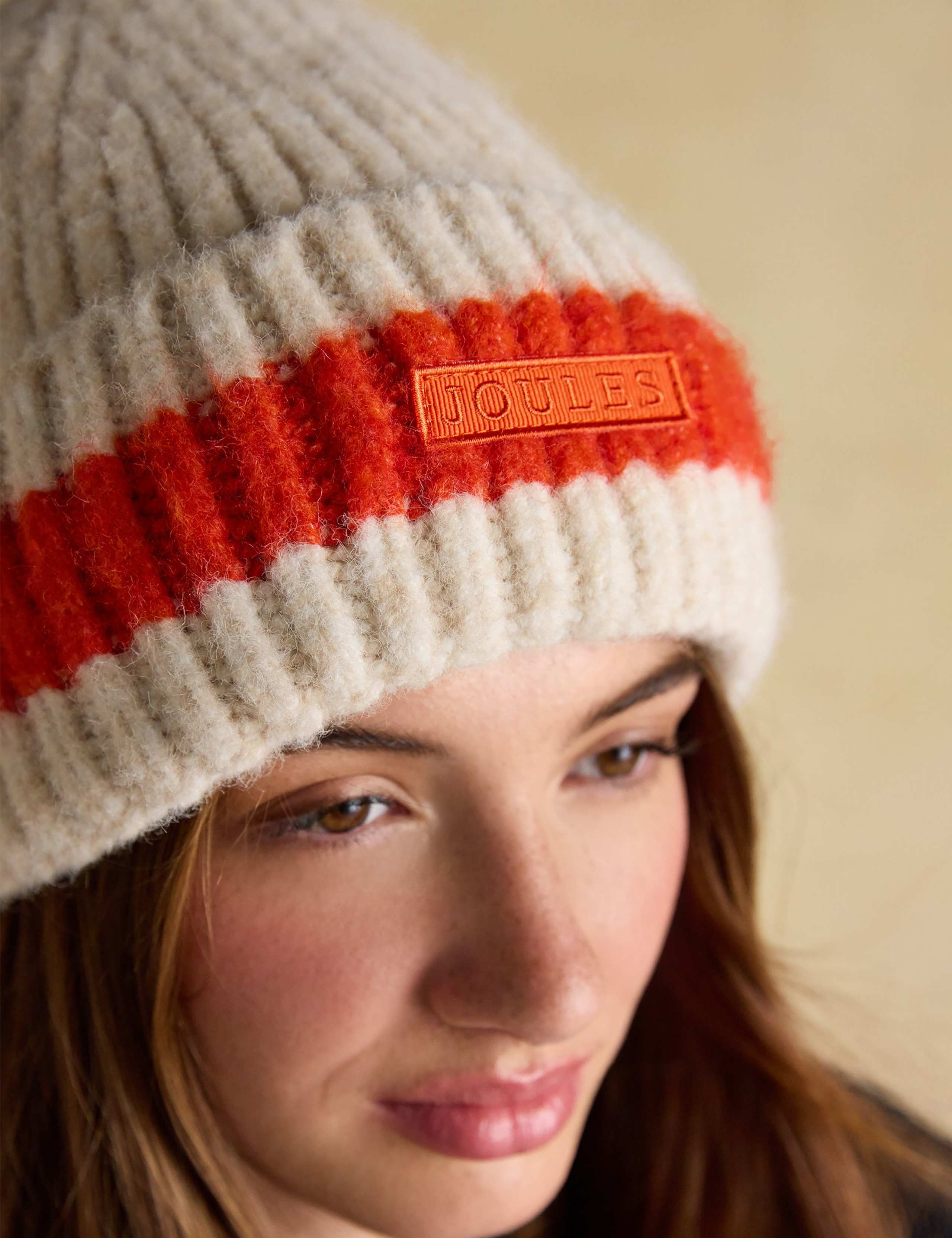 Knitted Stripe Turn Up Beanie Hat 5 of 6