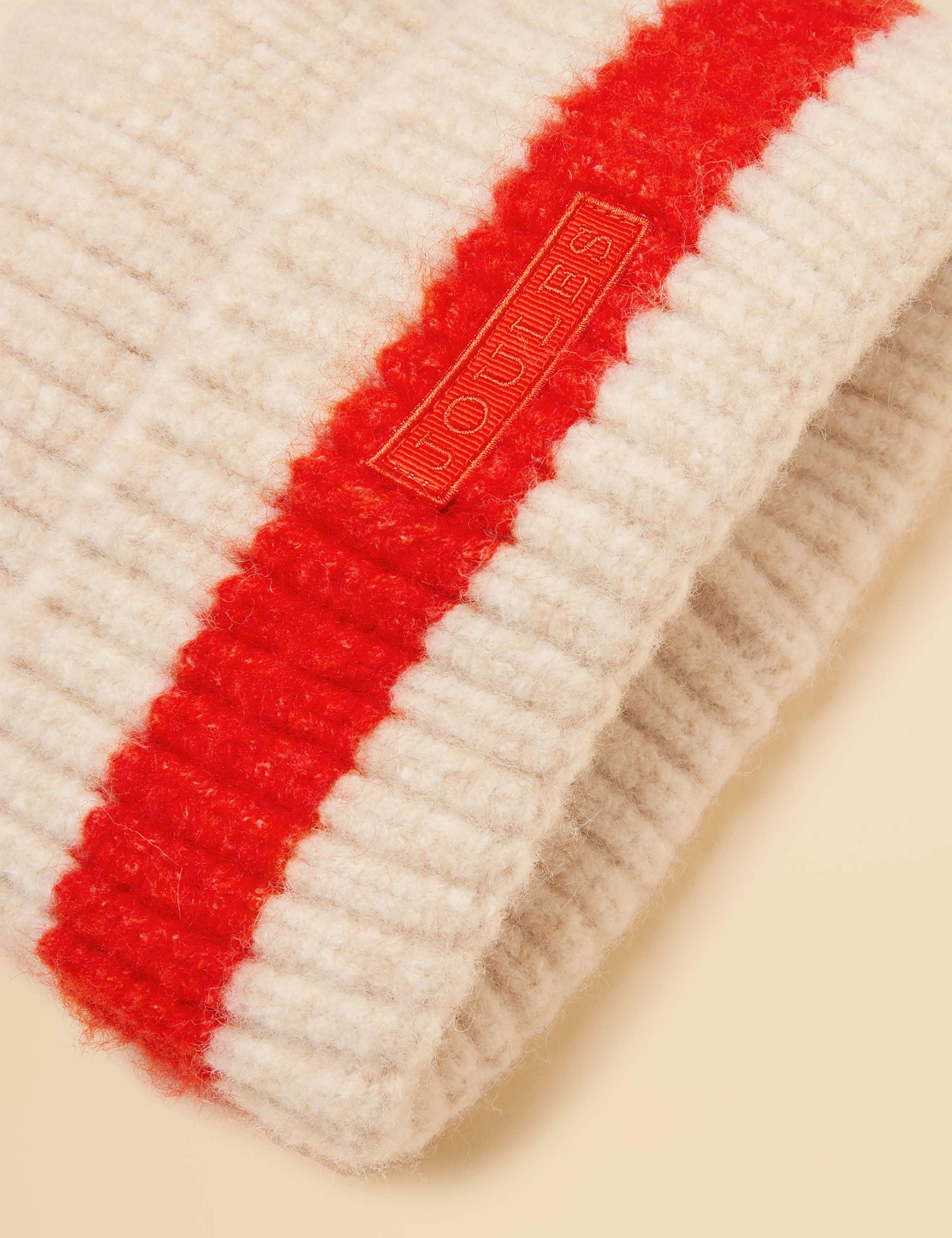 Knitted Stripe Turn Up Beanie Hat 6 of 6