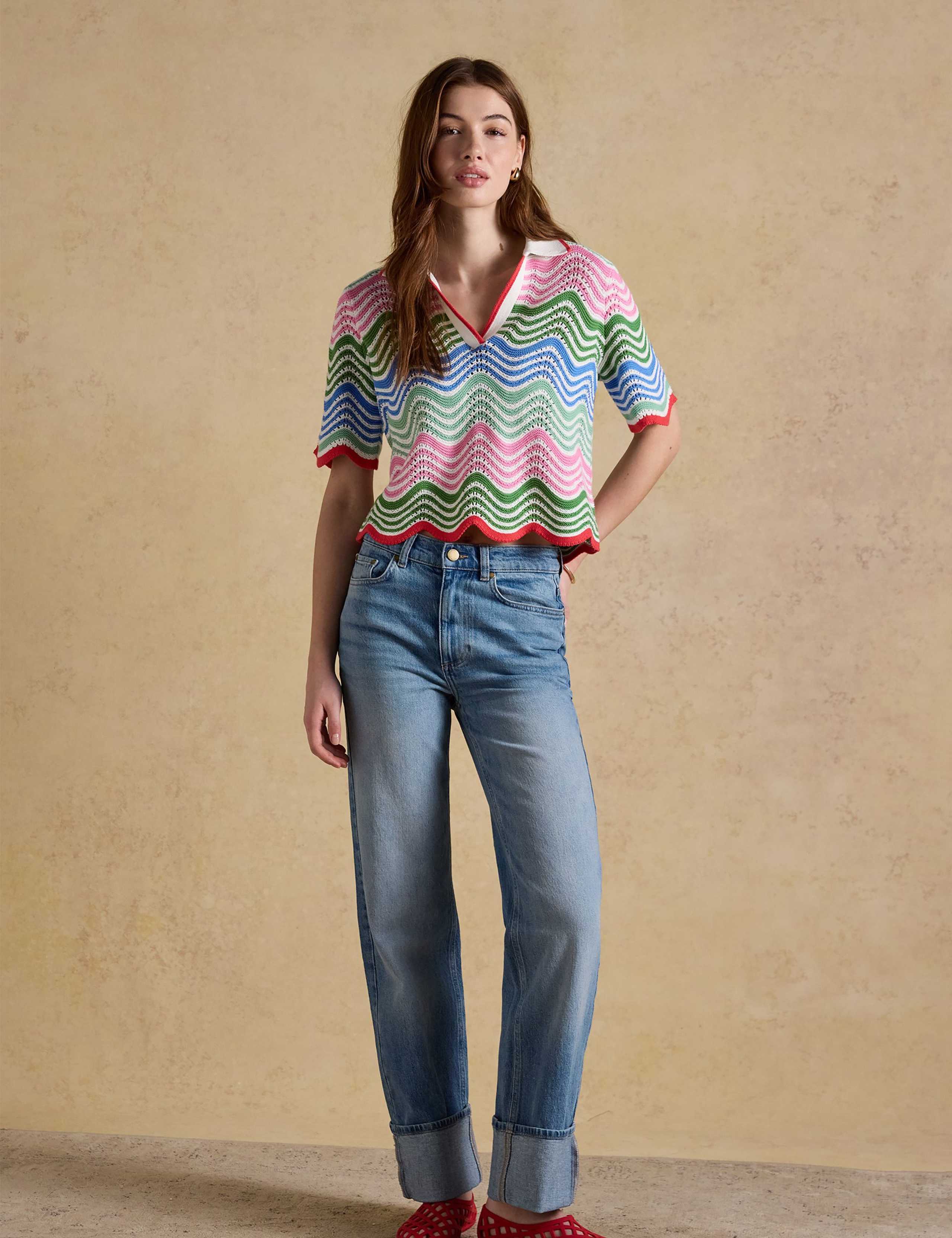 Pure Cotton Knitted Wave Stitch Top 3 of 9