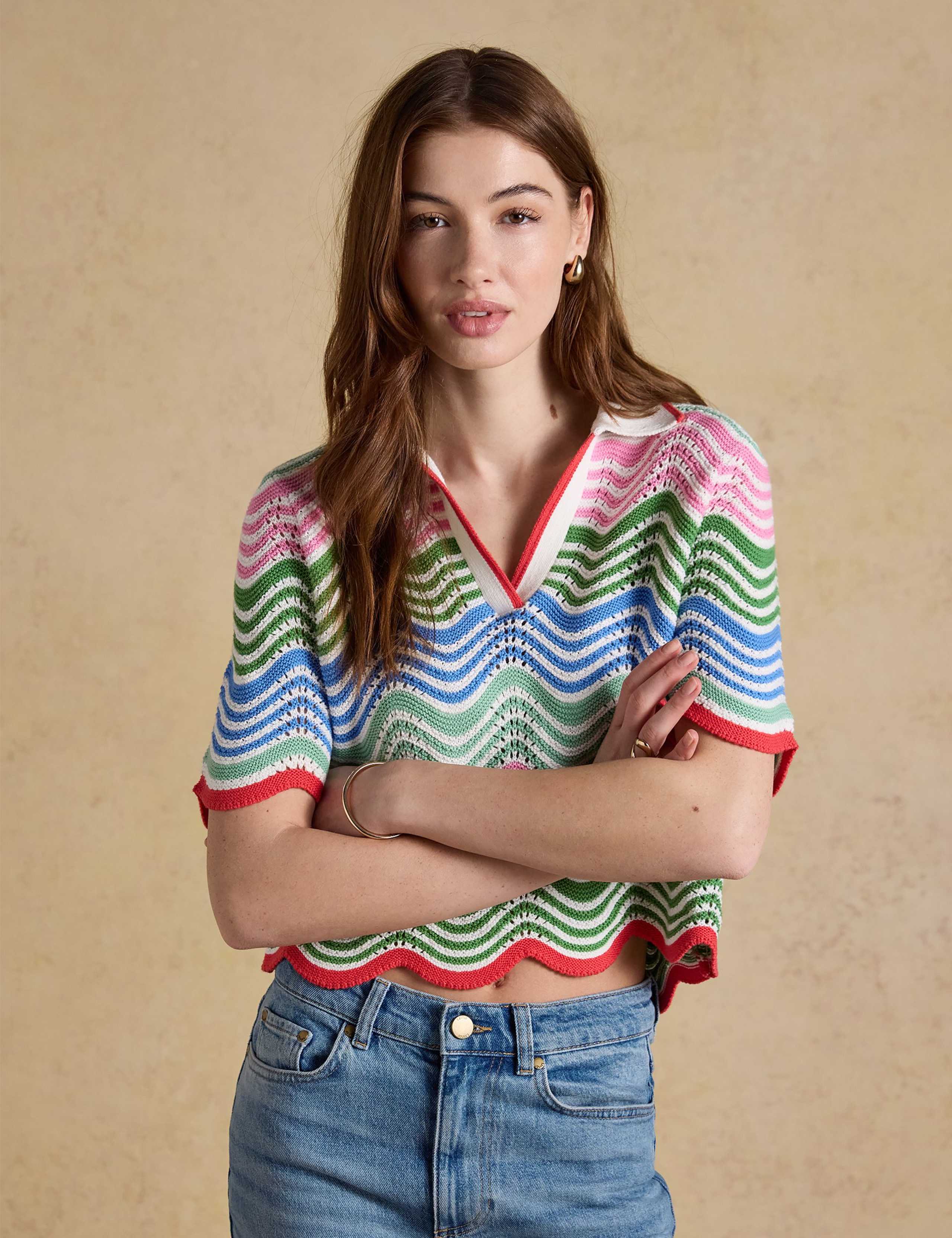 Pure Cotton Knitted Wave Stitch Top 5 of 9