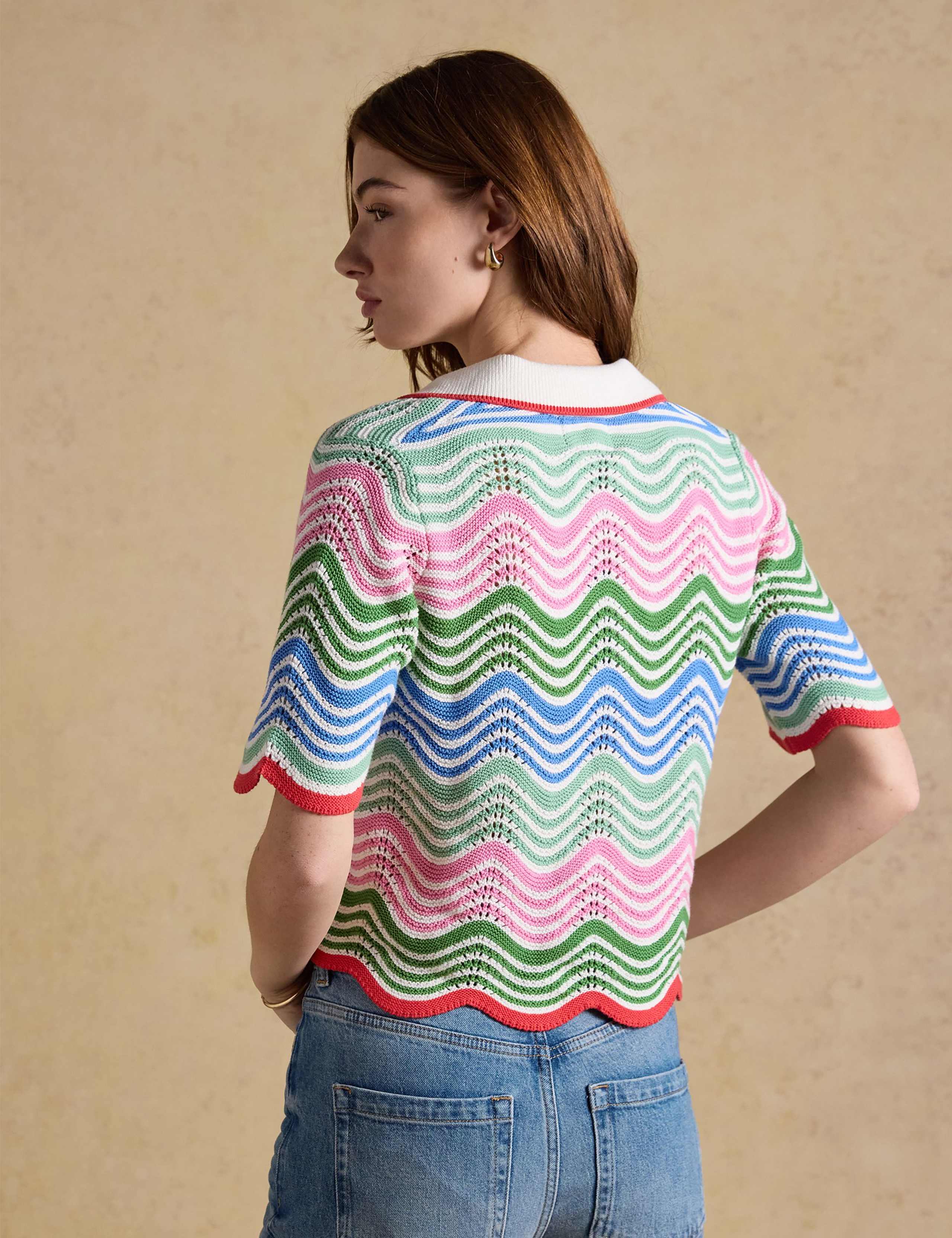 Pure Cotton Knitted Wave Stitch Top 6 of 9