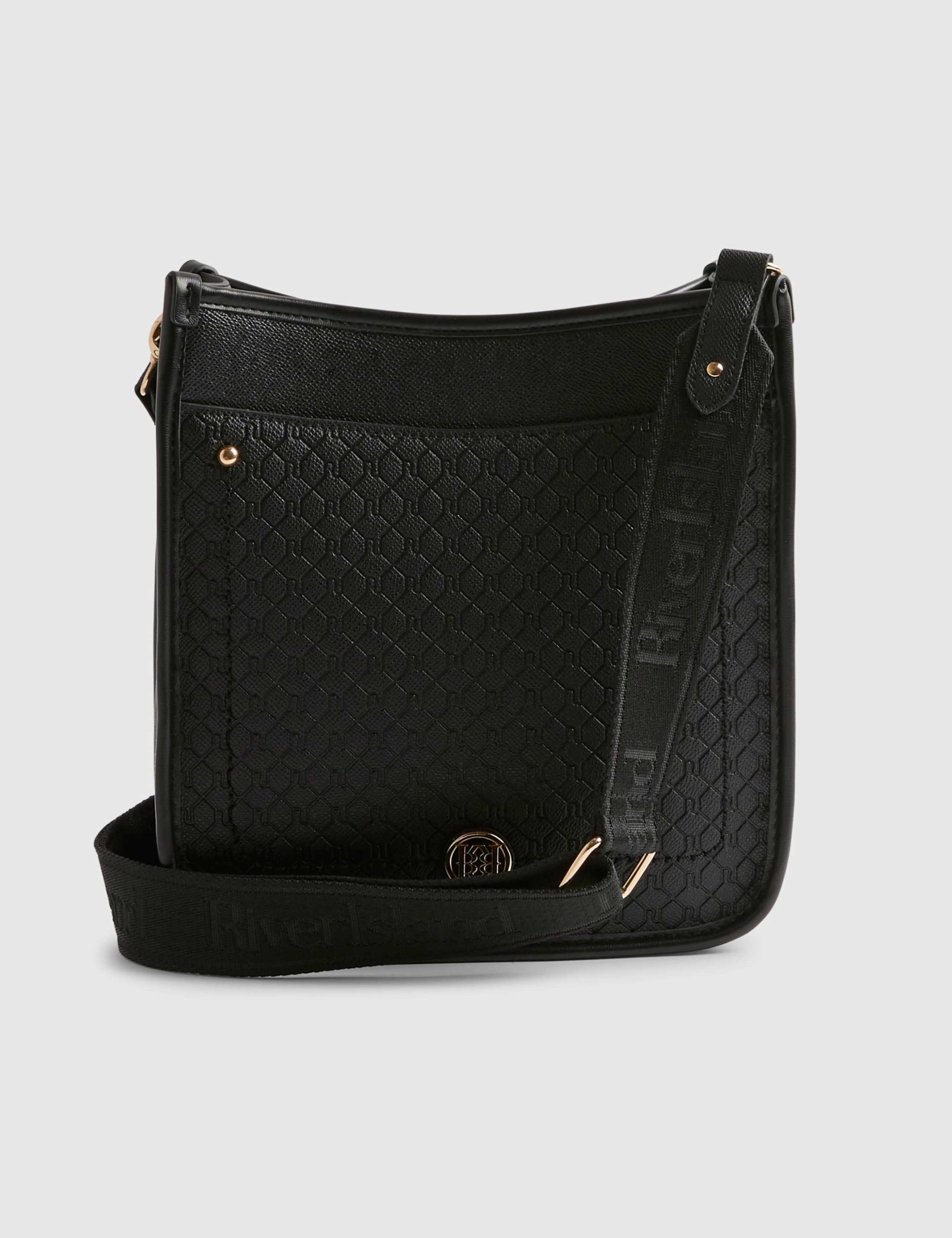 Faux Leather Embossed Messenger Bag 1 of 4