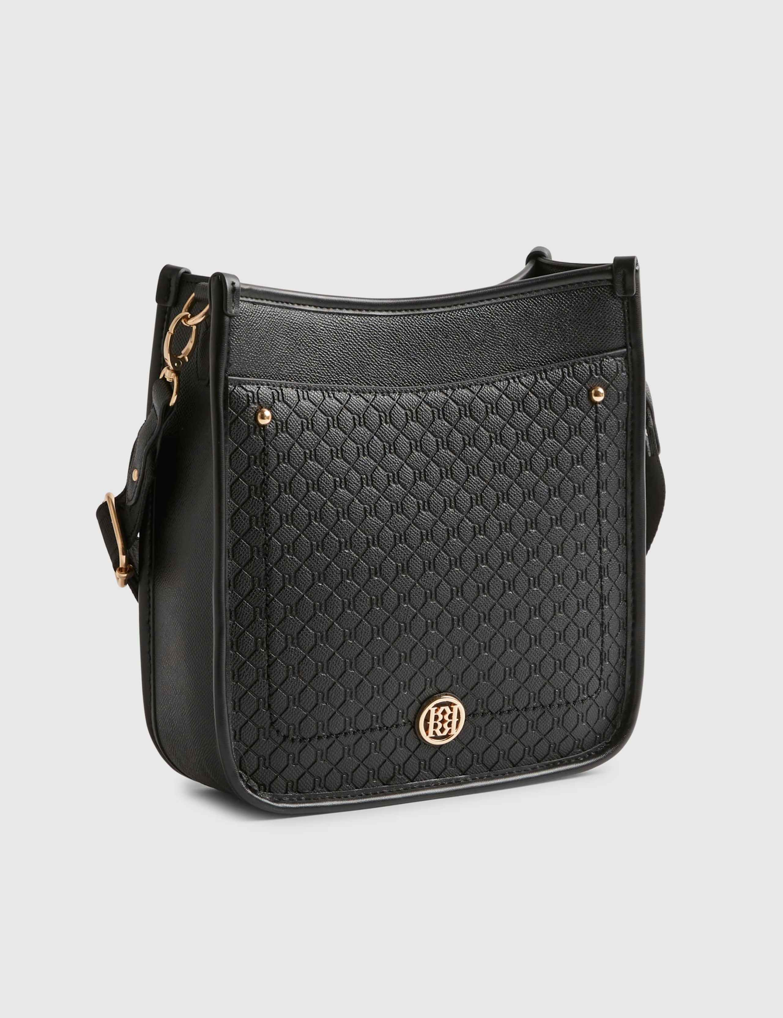 Faux Leather Embossed Messenger Bag 2 of 4