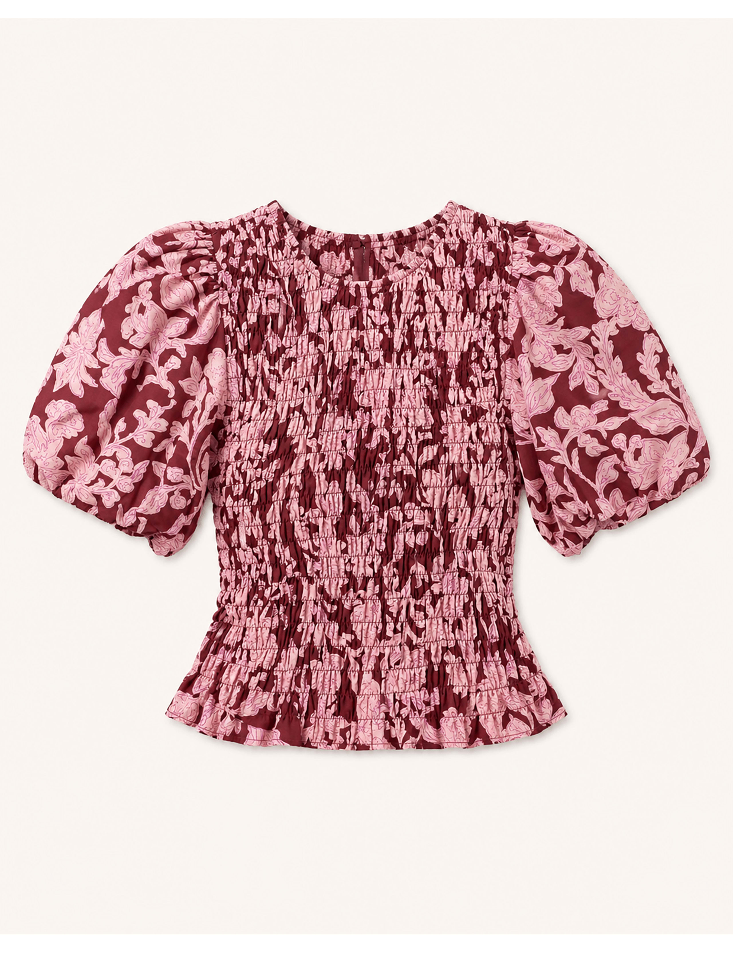 Pure Cotton Floral Shirred Top 2 of 5