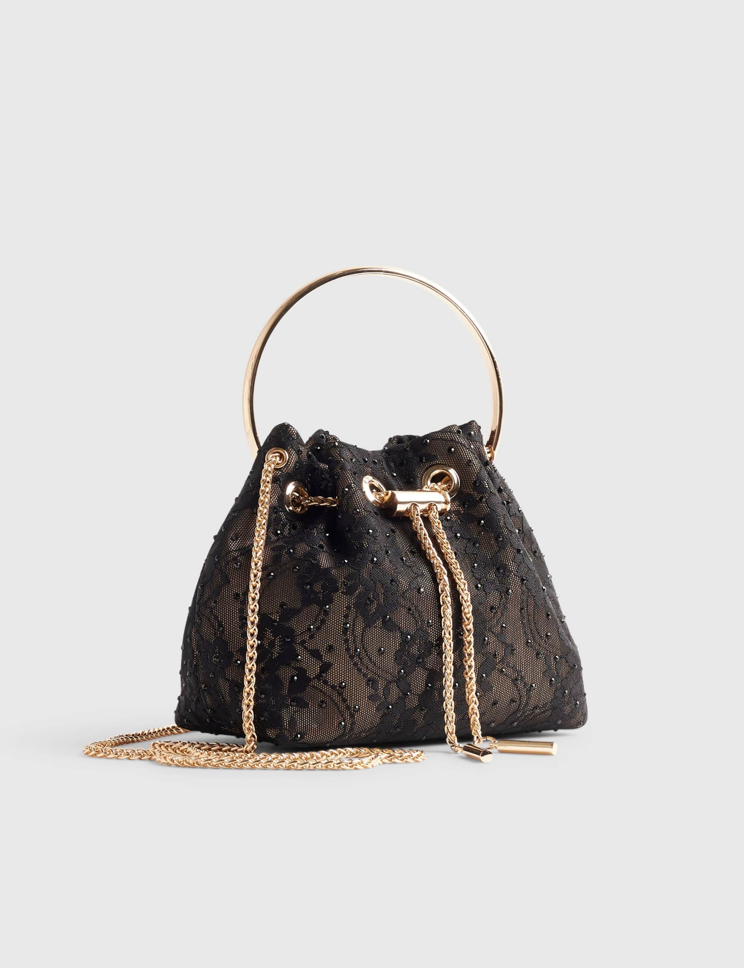 Lace Trim Bucket Clutch Bag 3 of 3