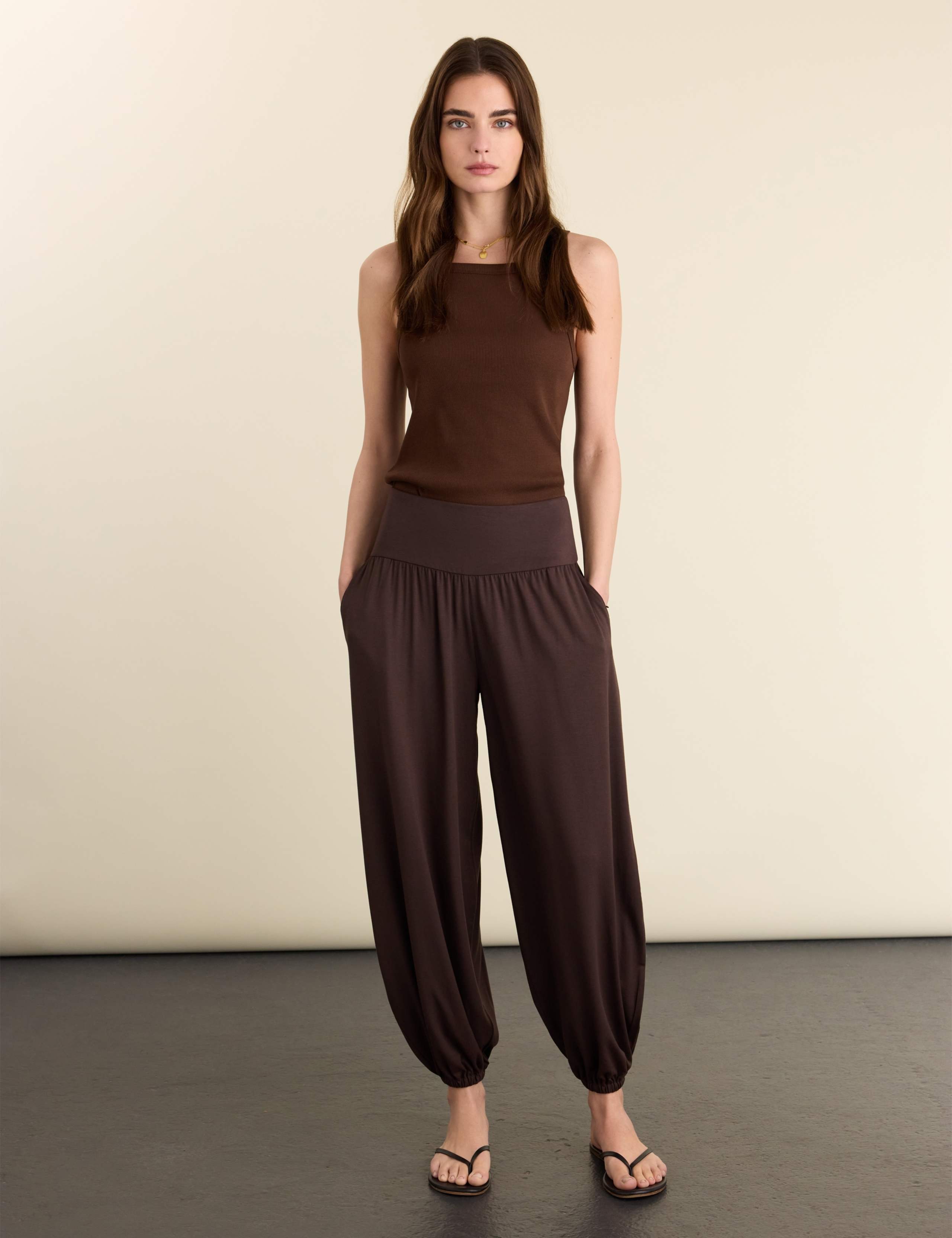 Jersey Wide Leg Balloon Trousers 3 of 5